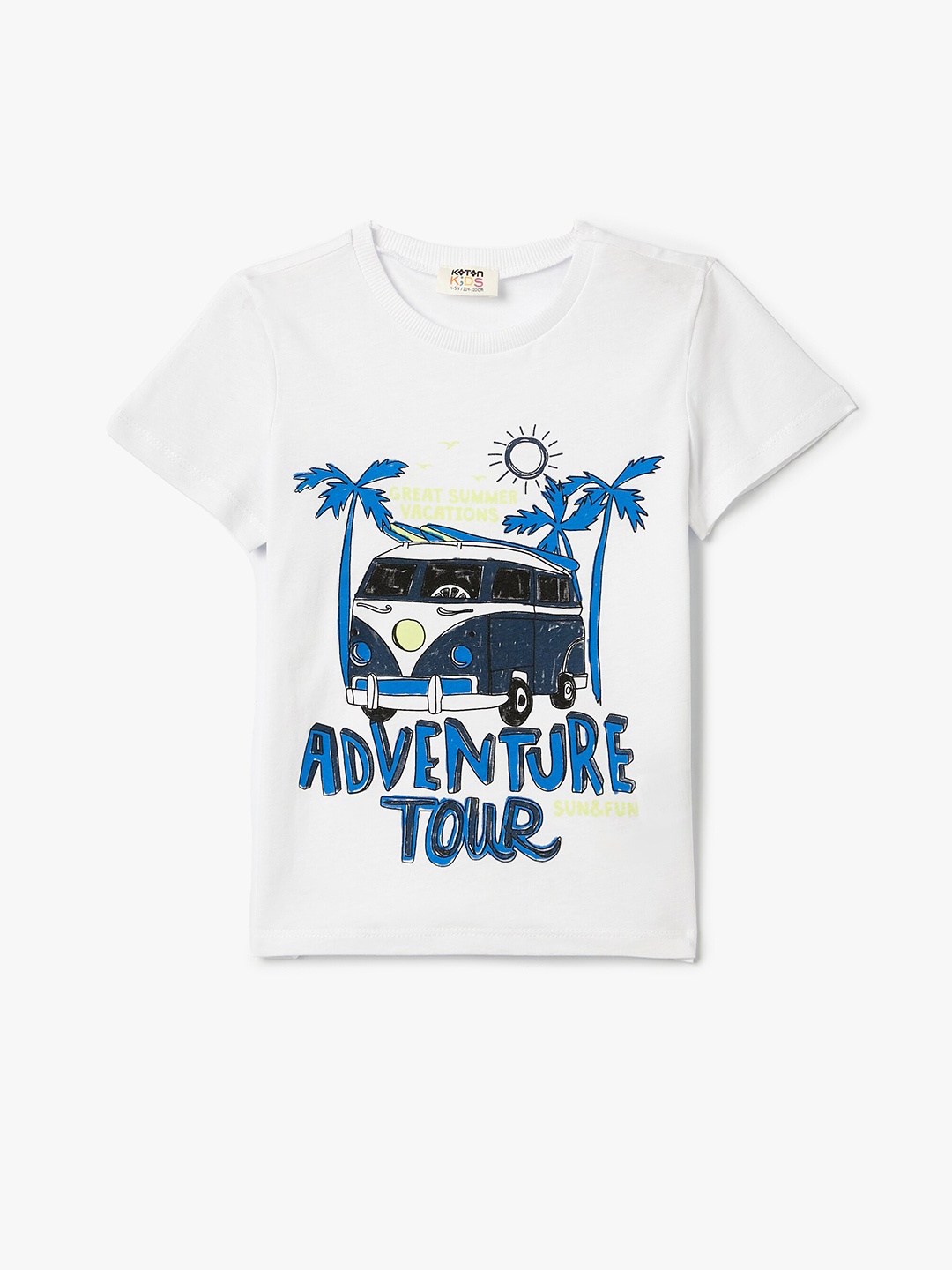 

Koton Boys Graphic Printed Pure Cotton T-shirt, White