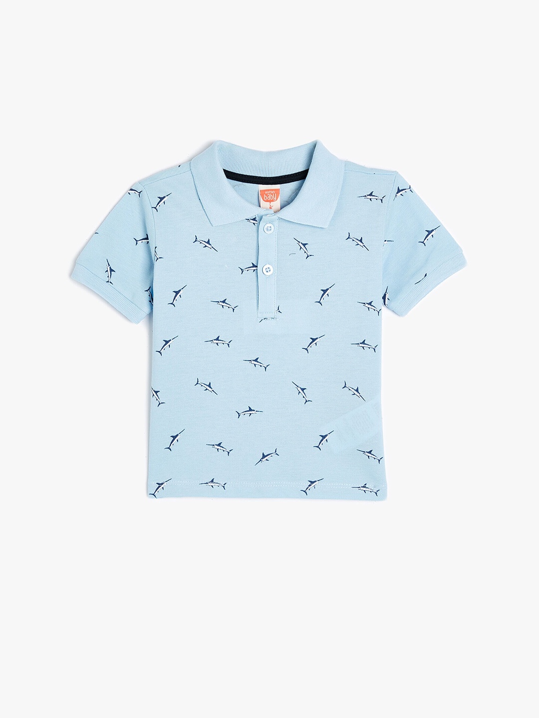 

Koton Boys Conversational Printed Polo Collar Pure Cotton T-shirt, Blue