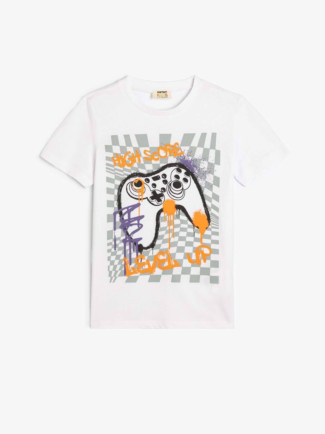 

Koton Boys Graphic Printed Round Neck CottonT-shirt, White