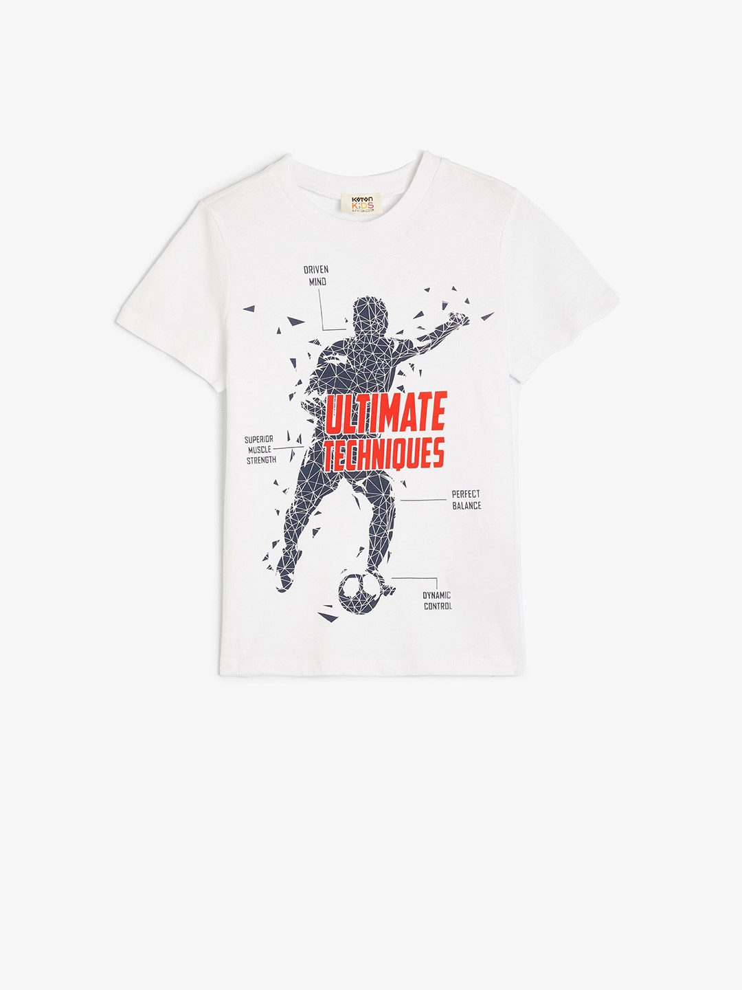 

Koton Boys Graphic Printed Round Neck Cotton T-shirt, White