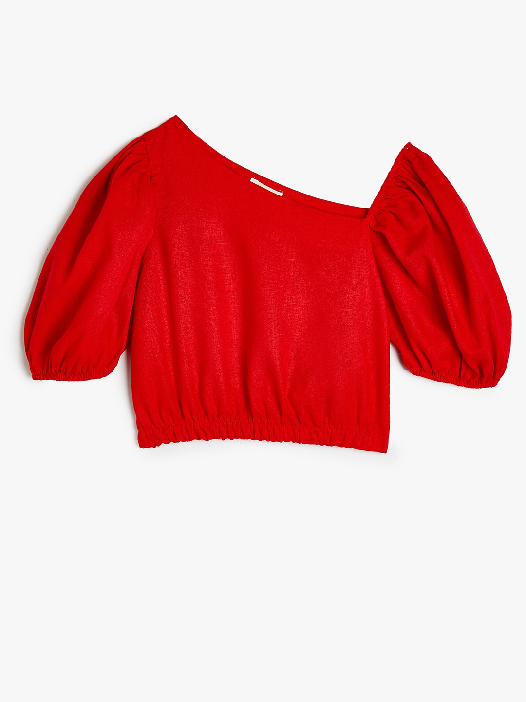 

Koton Girls Off-Shoulder Puff Sleeves Blouson Top, Red