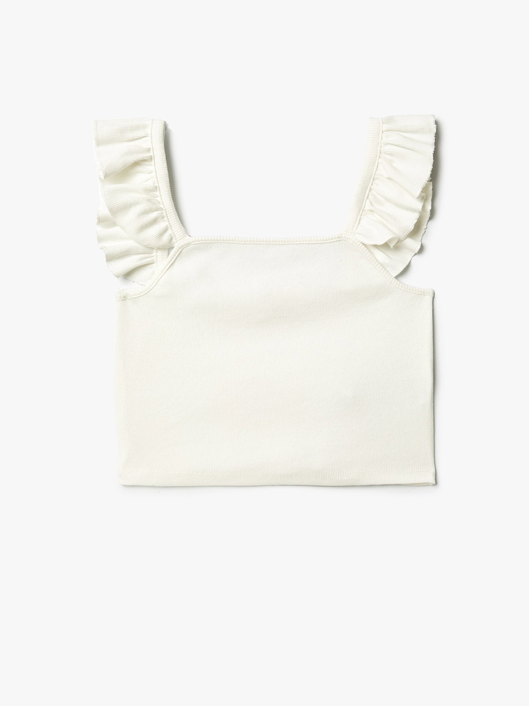 

Koton Girls Sleeveless Cotton Fitted Crop Top, Beige