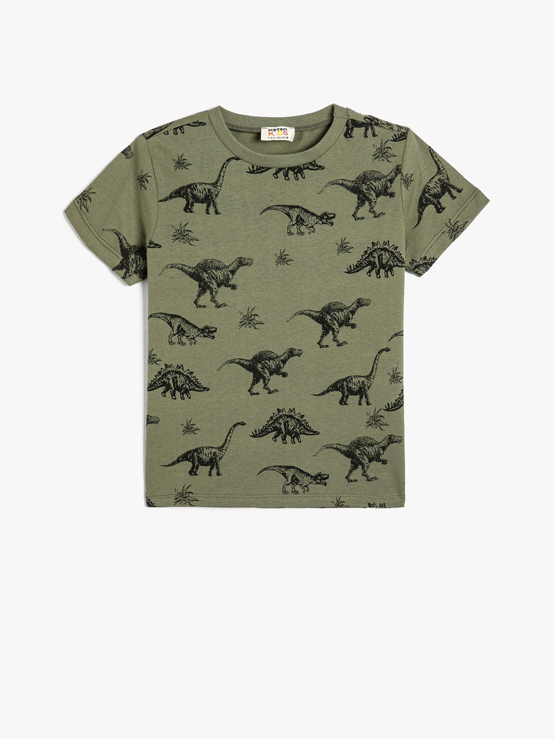 

Koton Boys Graphic Printed Round Neck Cotton T-shirt, Green