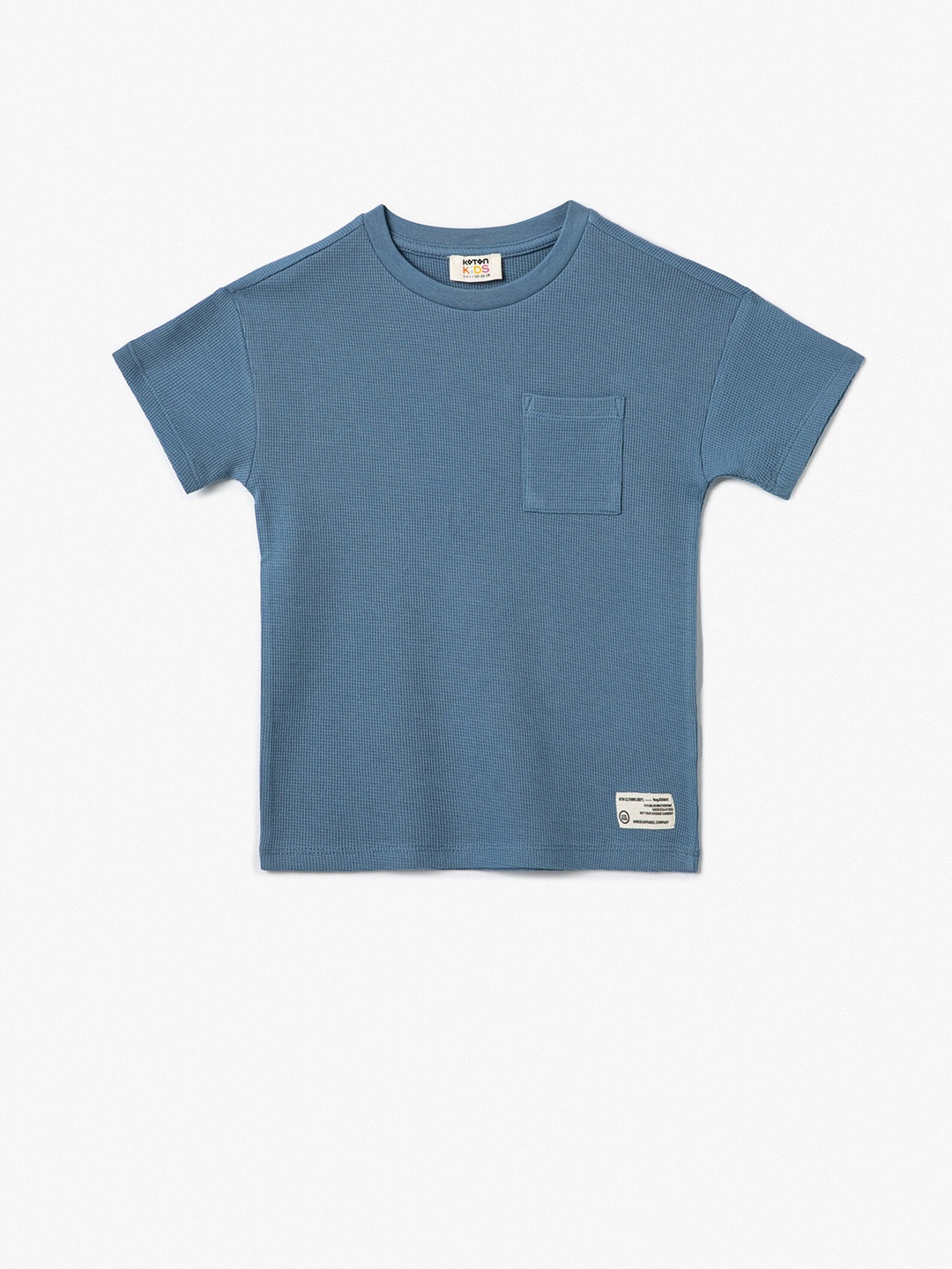 

Koton Boys Round Neck Pure Cotton T-shirt, Blue