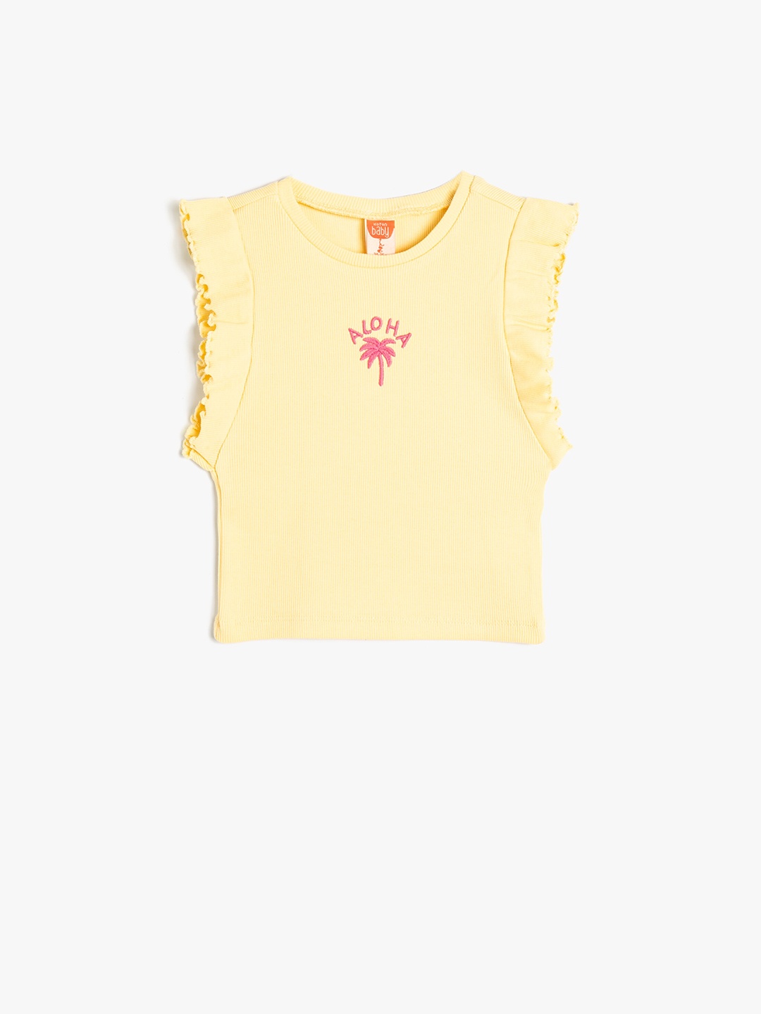 

Koton Girls Round Neck Sleeveless Regular T-shirt, Yellow
