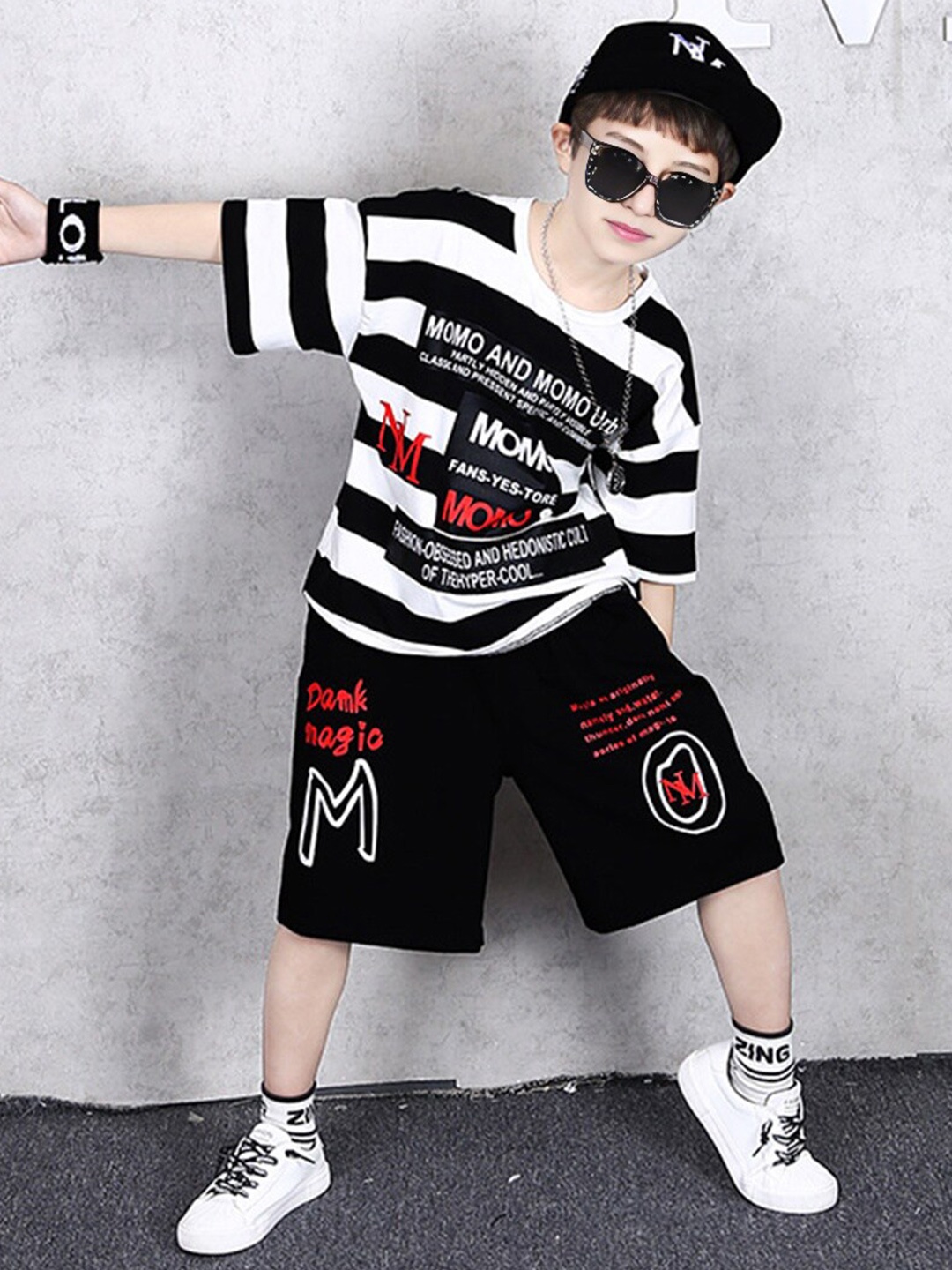 

INCLUD Boys Printed T-shirt With Shorts, White