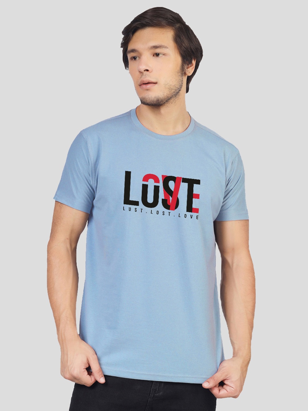 

Greylongg Typography Printed T-shirt, Blue
