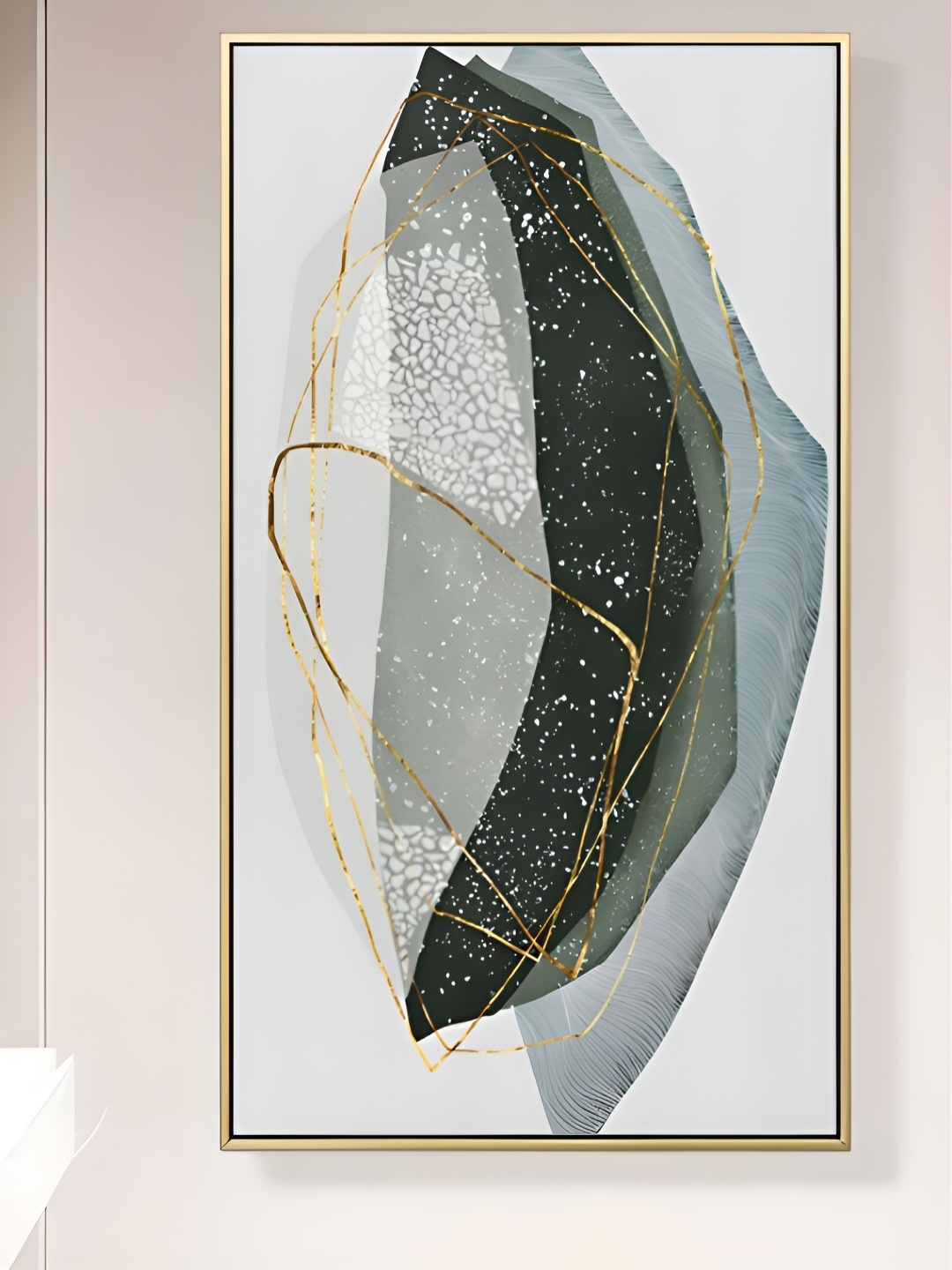

THE HANDMADE FLAIR Grey & Black Wooden Painting Wall Art
