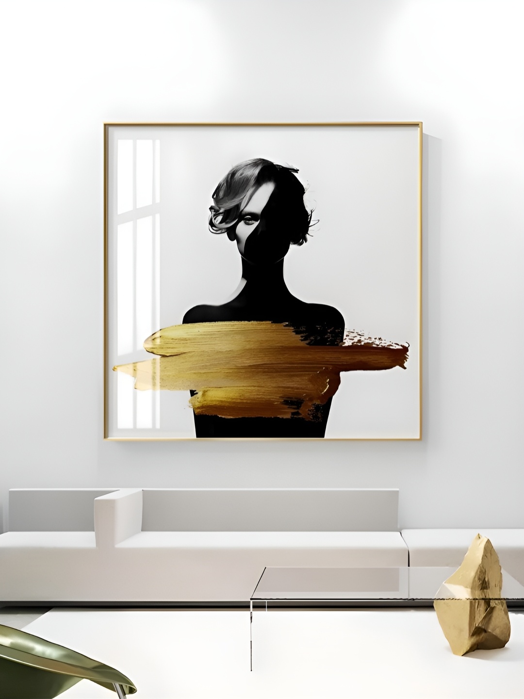 

THE HANDMADE FLAIR Black & White Wooden Painting Wall Art