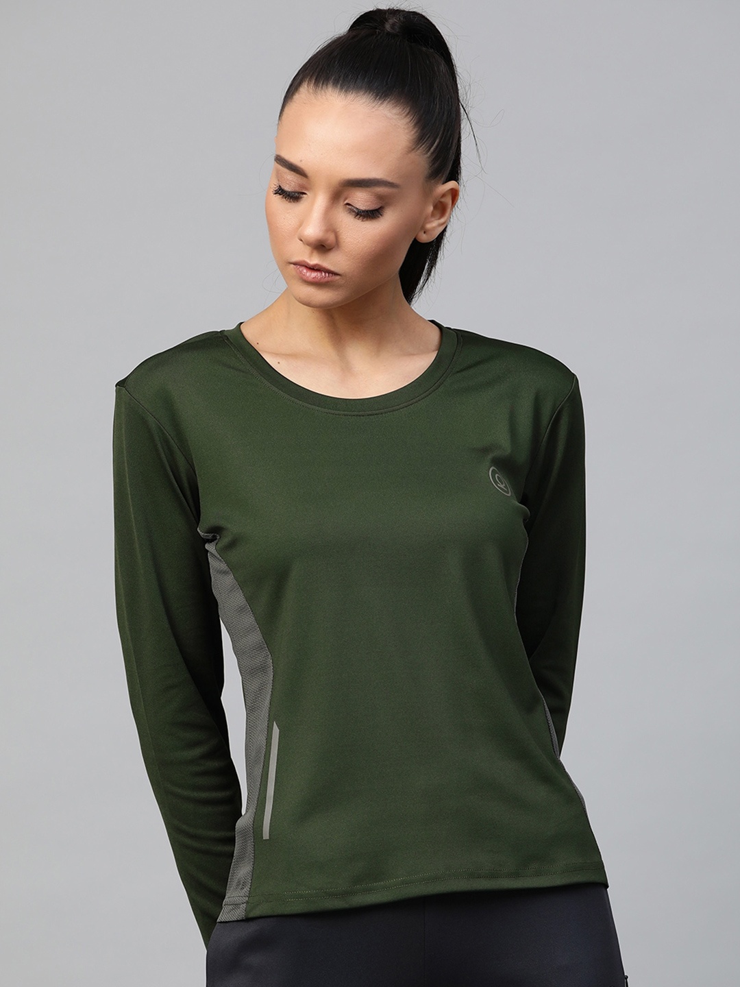 

CHKOKKO Colourblocked Sports T-shirt, Green