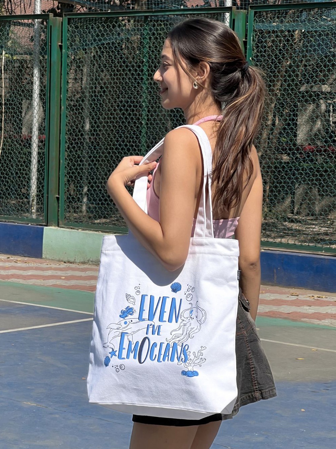 

EcoRight Graphic Printed Shopper Organic Cotton Tote Bag, White