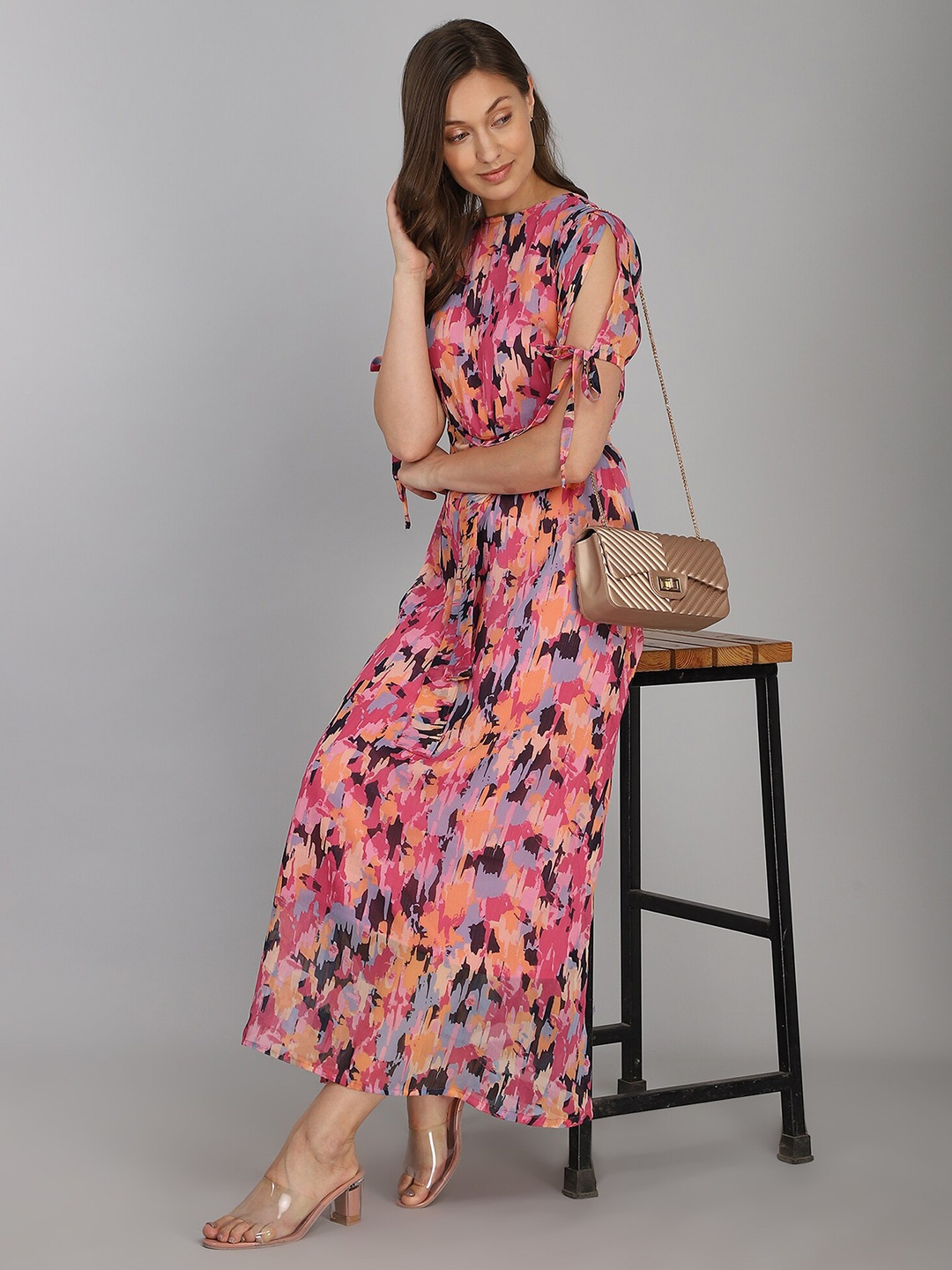 

Fashfun Floral Printed Maxi Dress, Red