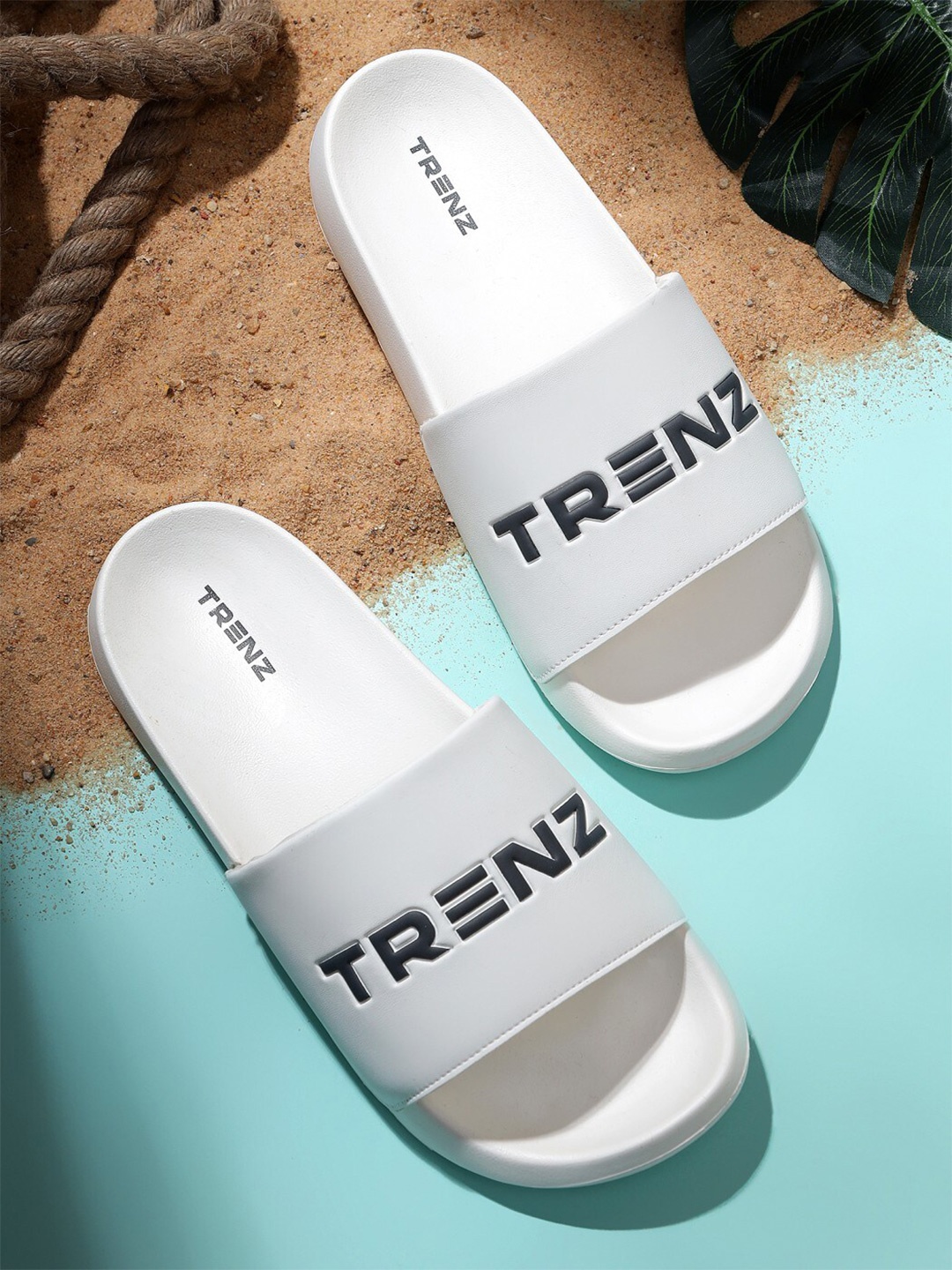 

Trenz Men Printed Sliders, White