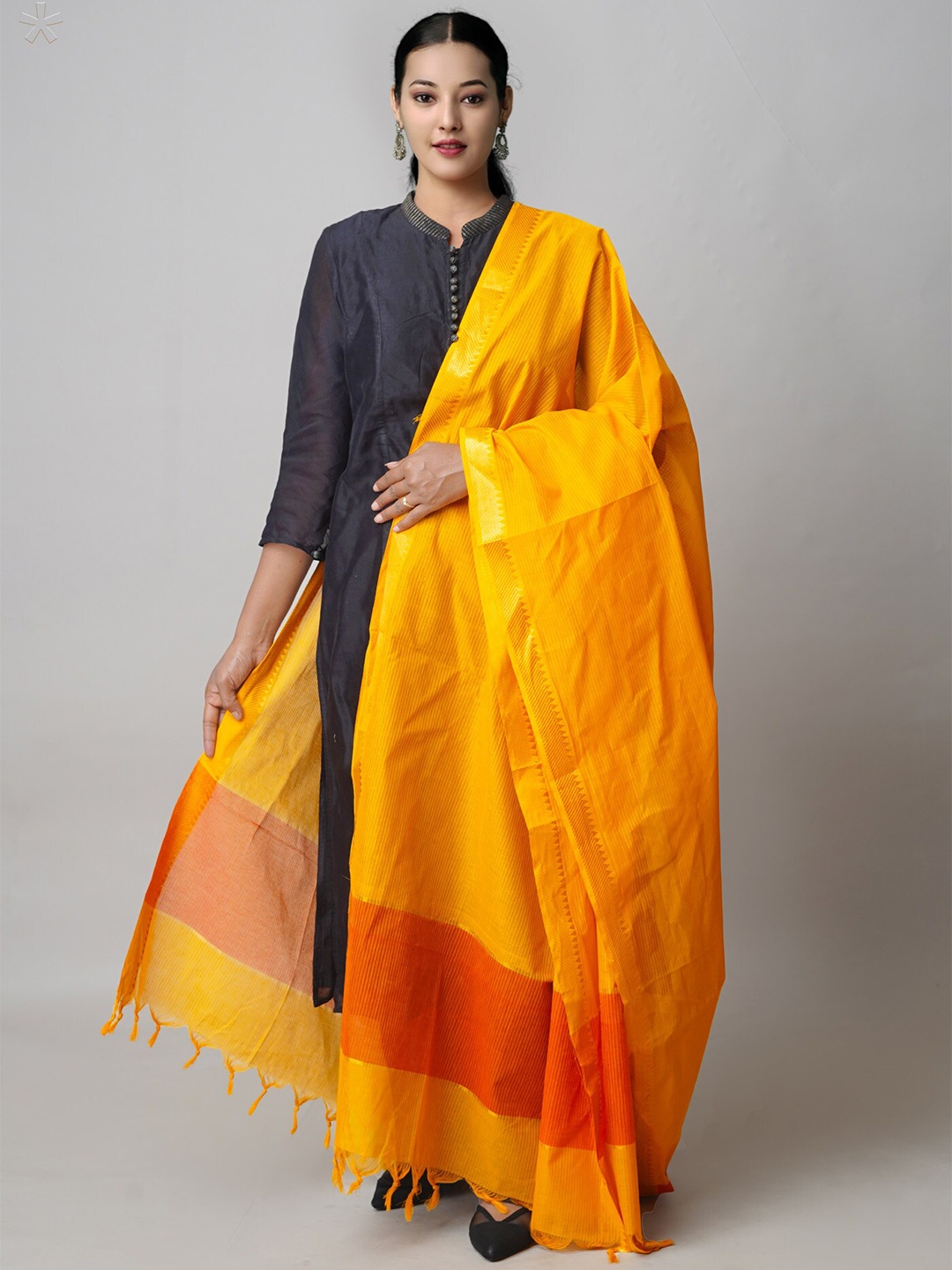 

Unnati Silks Pure Cotton Dupatta, Yellow