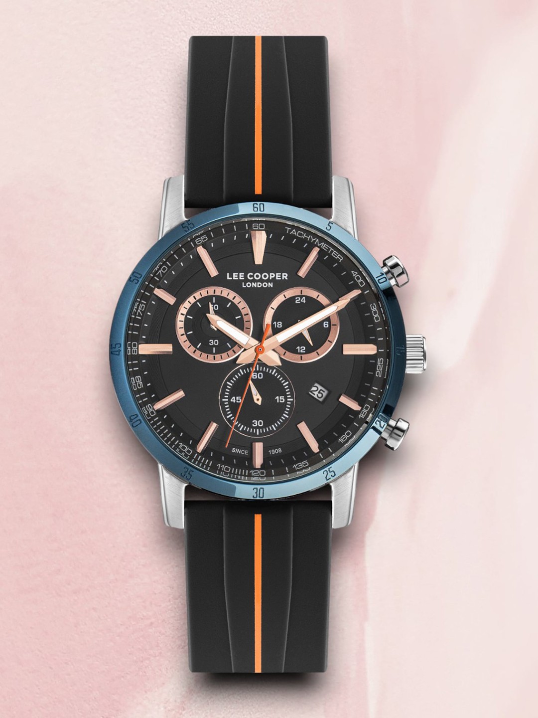 

Lee Cooper Men Brass Dial & Bracelet Style Straps Analogue Chronograph Watch LC07194.351, Black