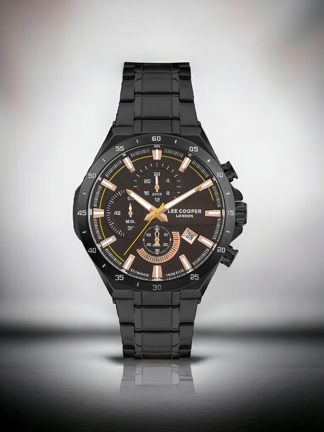 

Lee Cooper Men Bracelet Style Straps Analogue Chronograph Watch LC07258.640, Brown