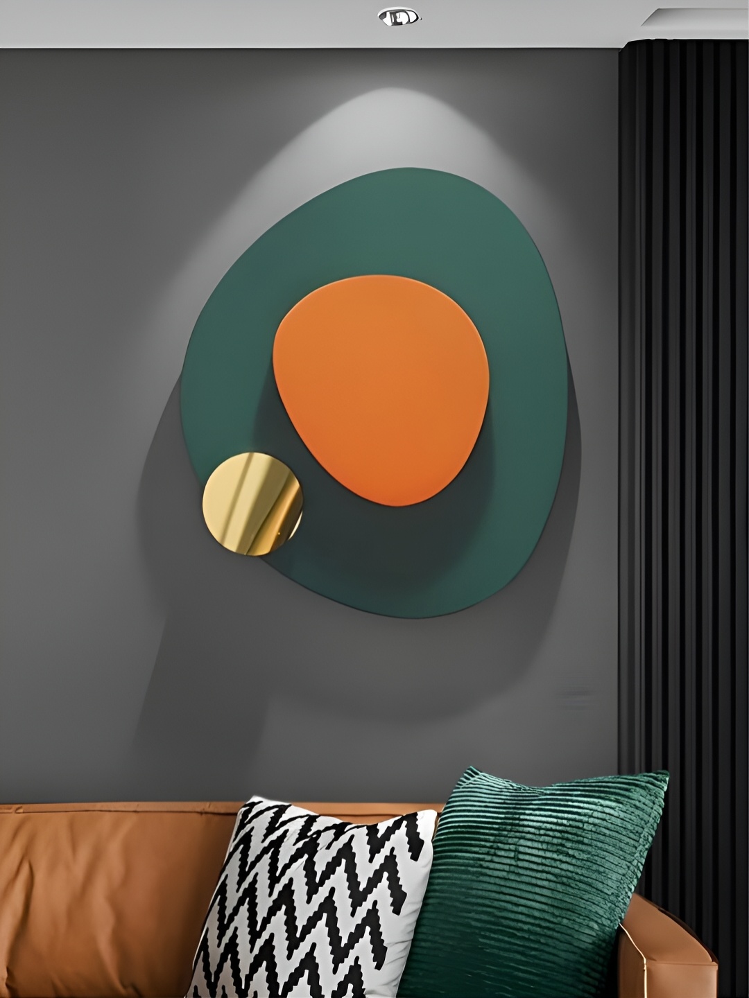 

The Art House Green & Orange-Colored Metal Wall Decor