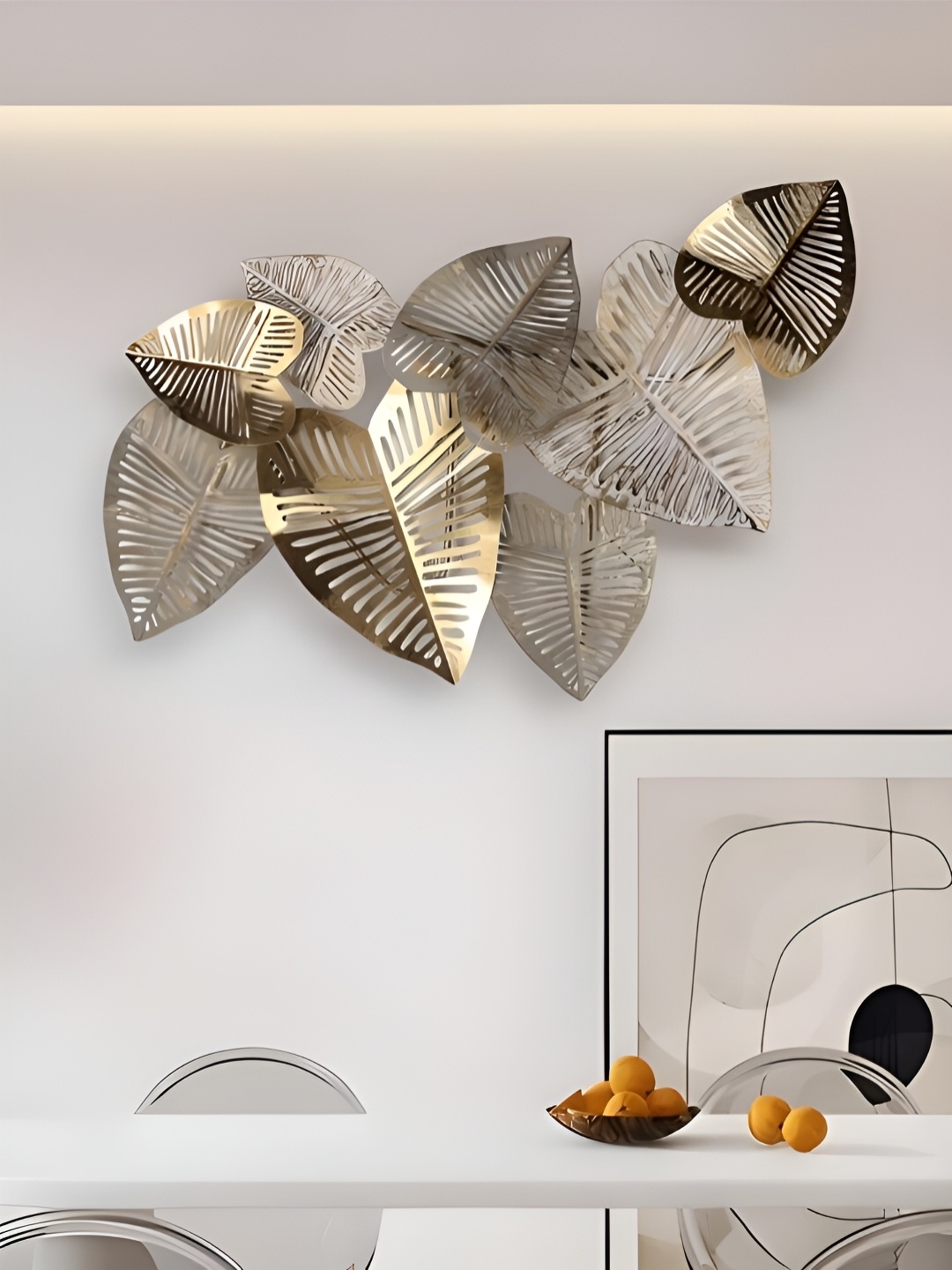 

The Art House Gold Toned Leaf Shaped Metal Wall Decor