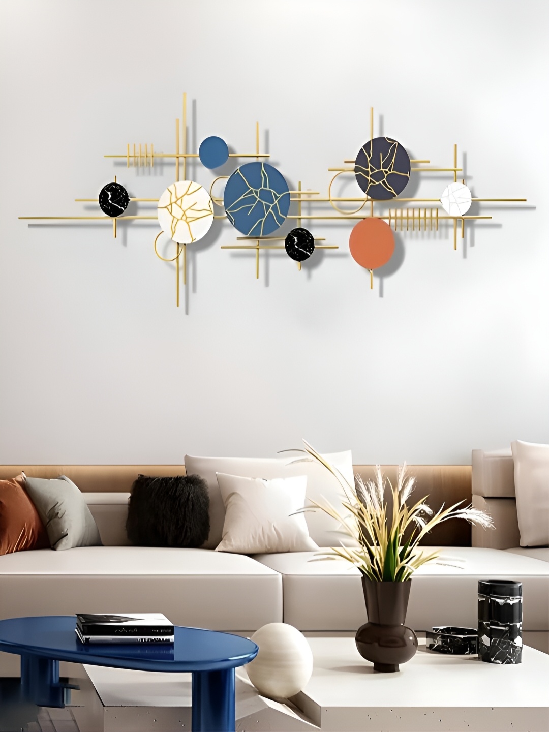 

The Art House Blue & White Abstract Iron Wall Decor