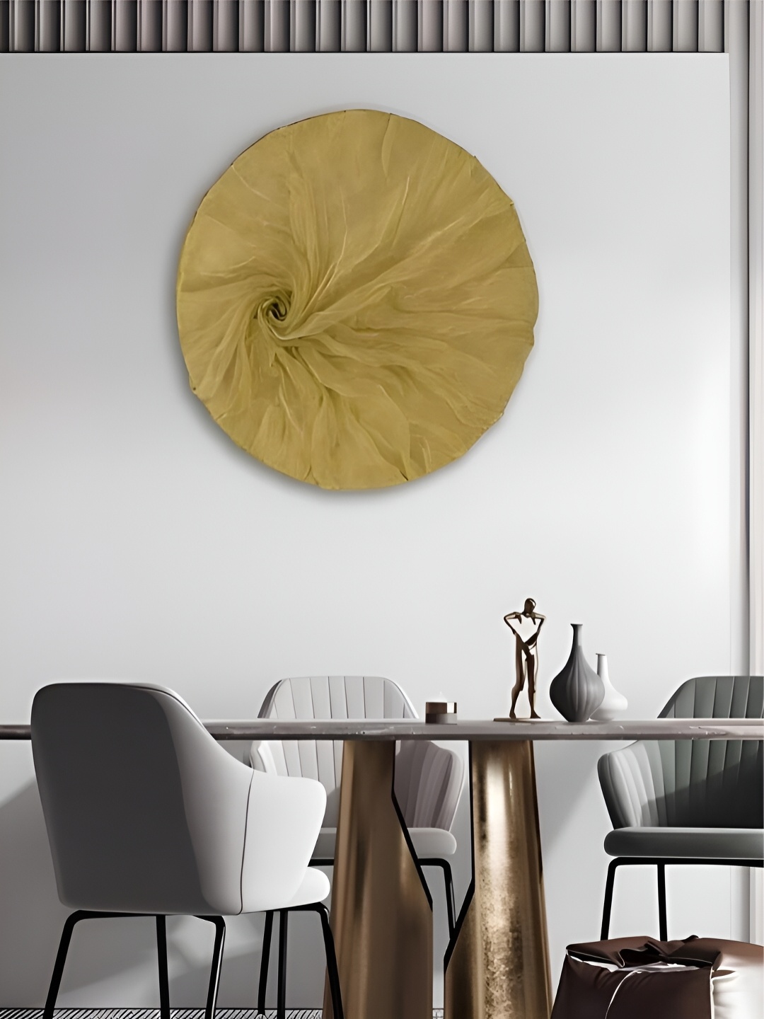 

The Art House Beige Textured Metal Floral Wall Decor