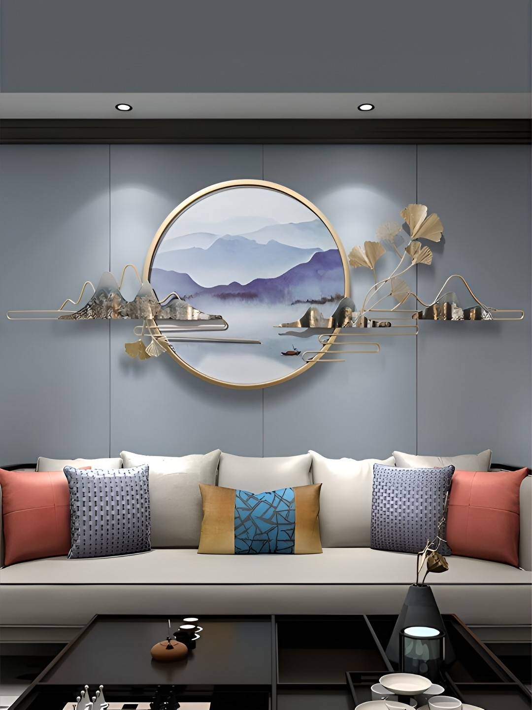 

The Art House Blue & White Abstract Metal Wall Decor