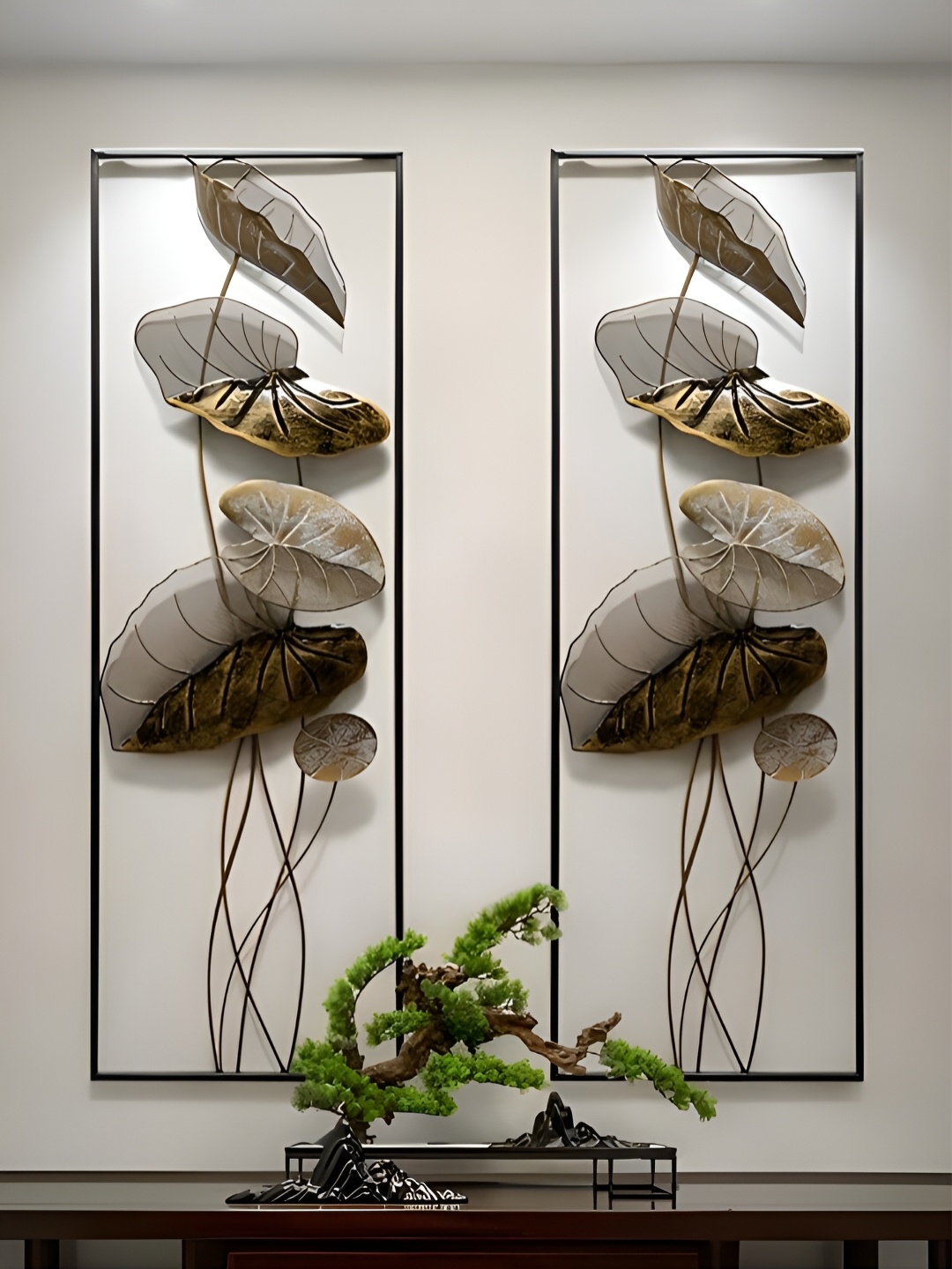 

The Art House Beige & Grey 2 Pcs Rectangle Shaped Iron Wall Decor