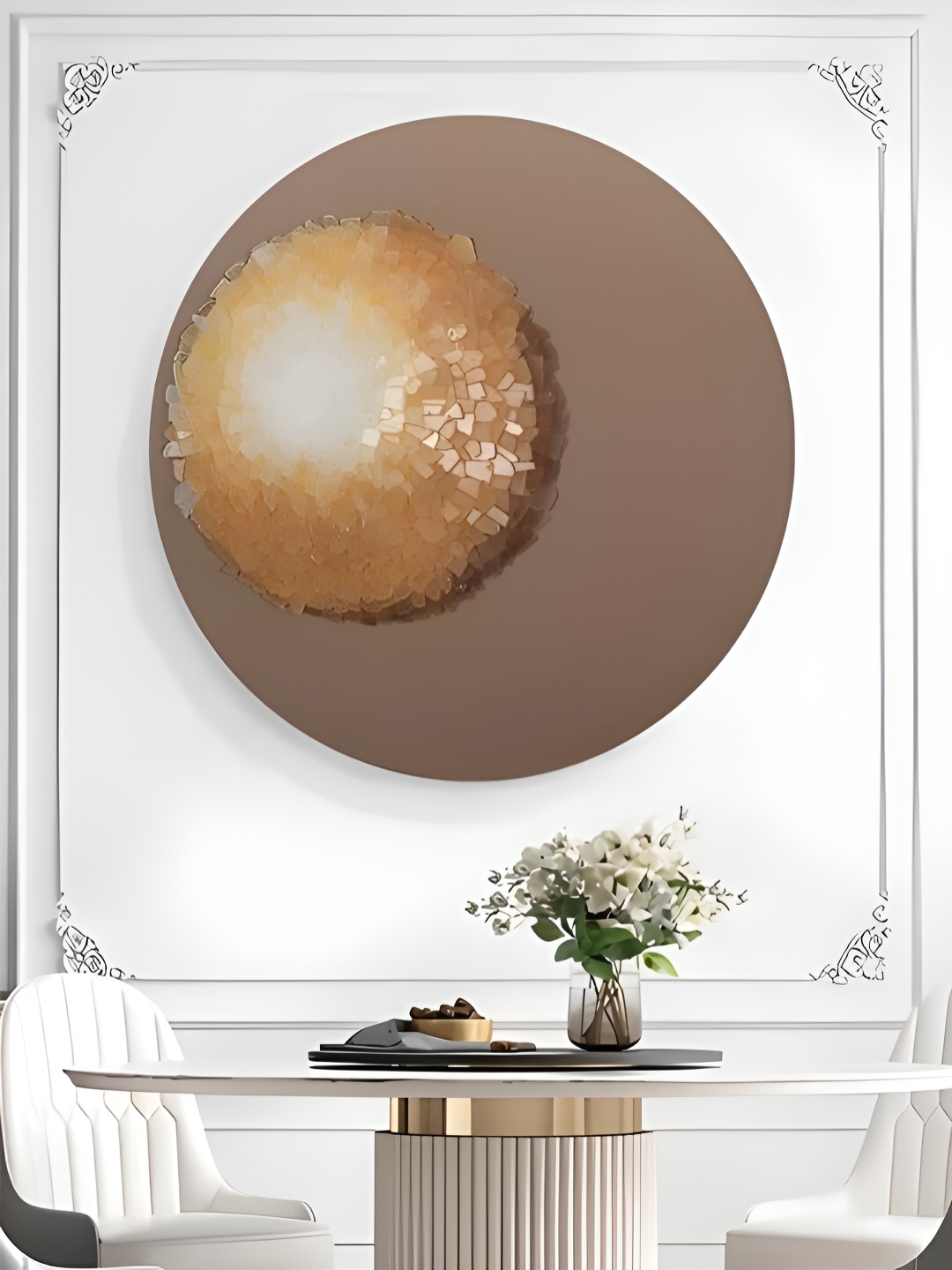

The Art House Brown & White Textured Metal Floral Wall Decor