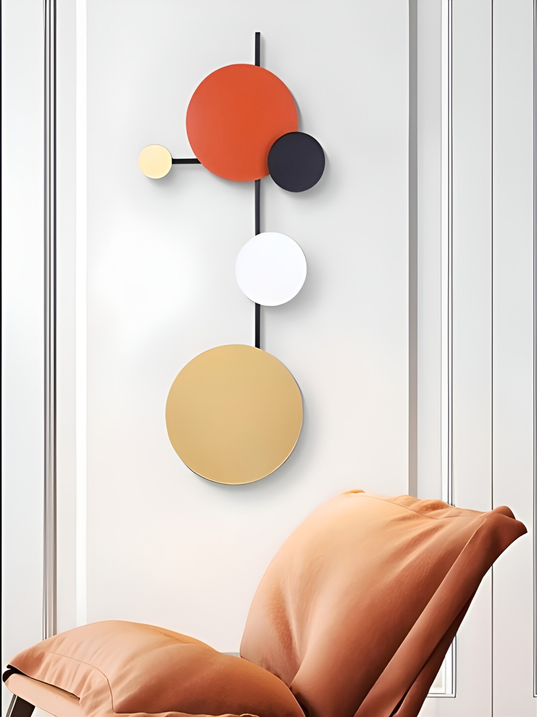 

The Art House Orange & White Textured Metal Geometric Wall Decor