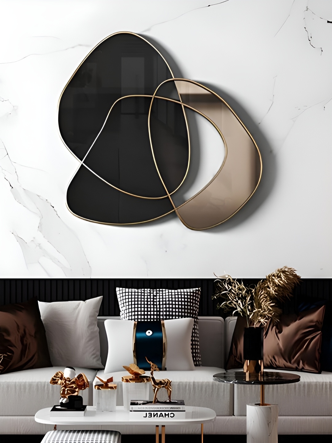 

The Art House Black & Gold Toned Abstract Shaped Wall Decor