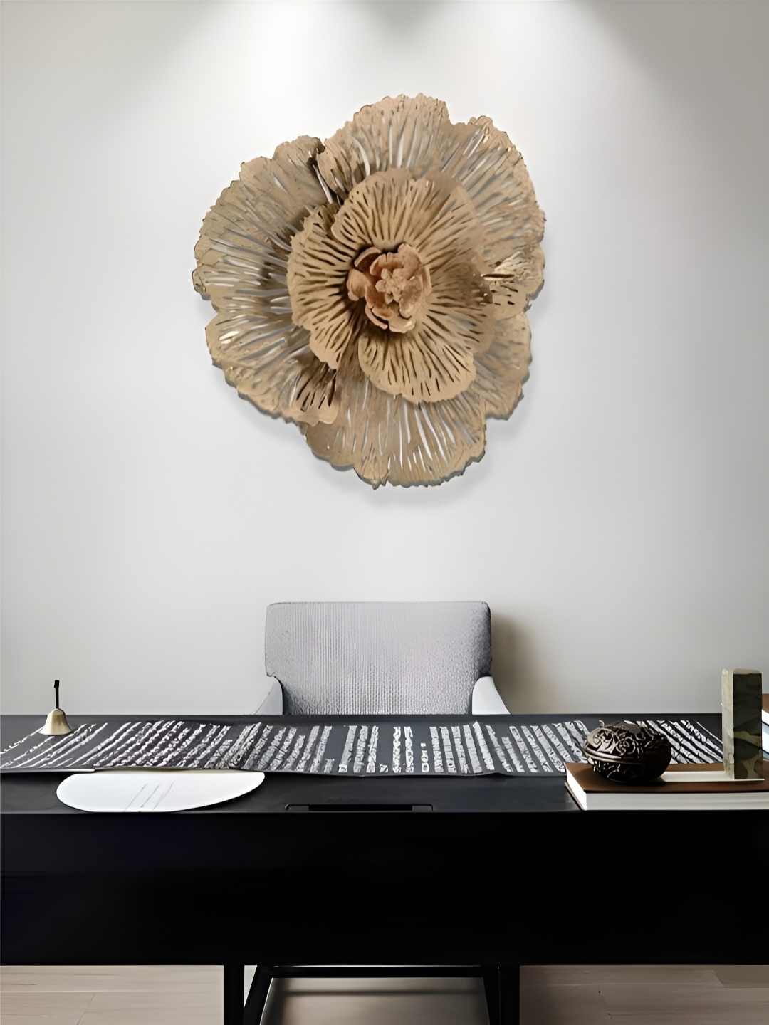 

The Art House Brown & White Textured Metal Floral Wall Decor