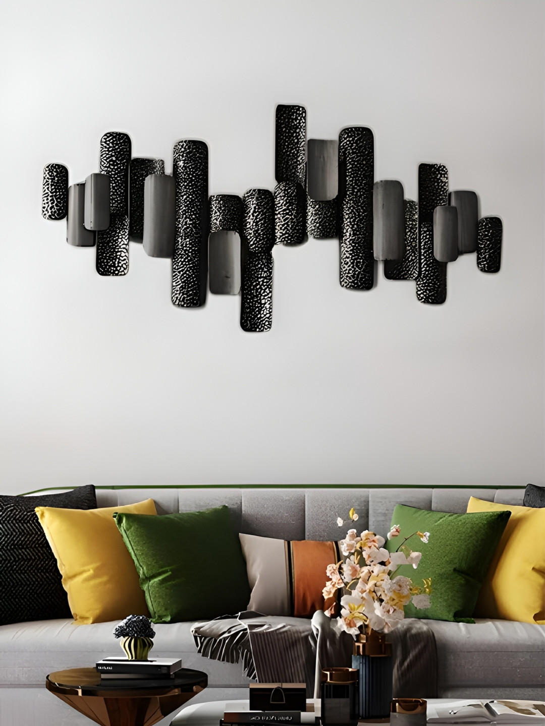 

The Art House Black Textured Metal Abstract Wall Decor