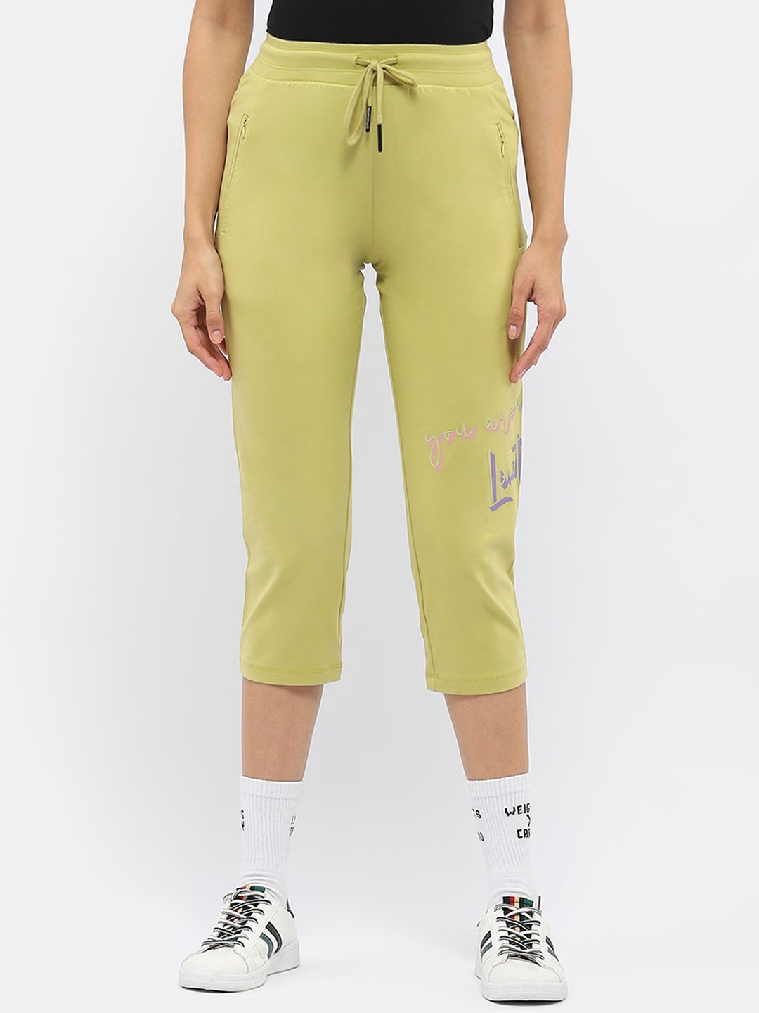 

MADAME M SECRET Women Mid-Rise Three Fourth Track Pants, Olive