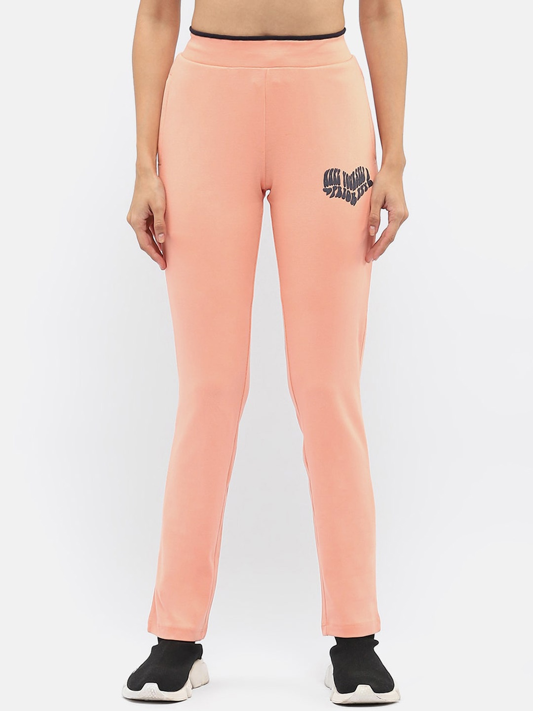 

MADAME M SECRET Women Mid-Rise Track Pants, Peach