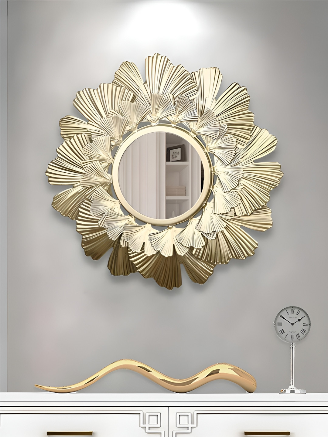 

THE HANDMADE FLAIR Gold-Toned Irregular Wall Mirror