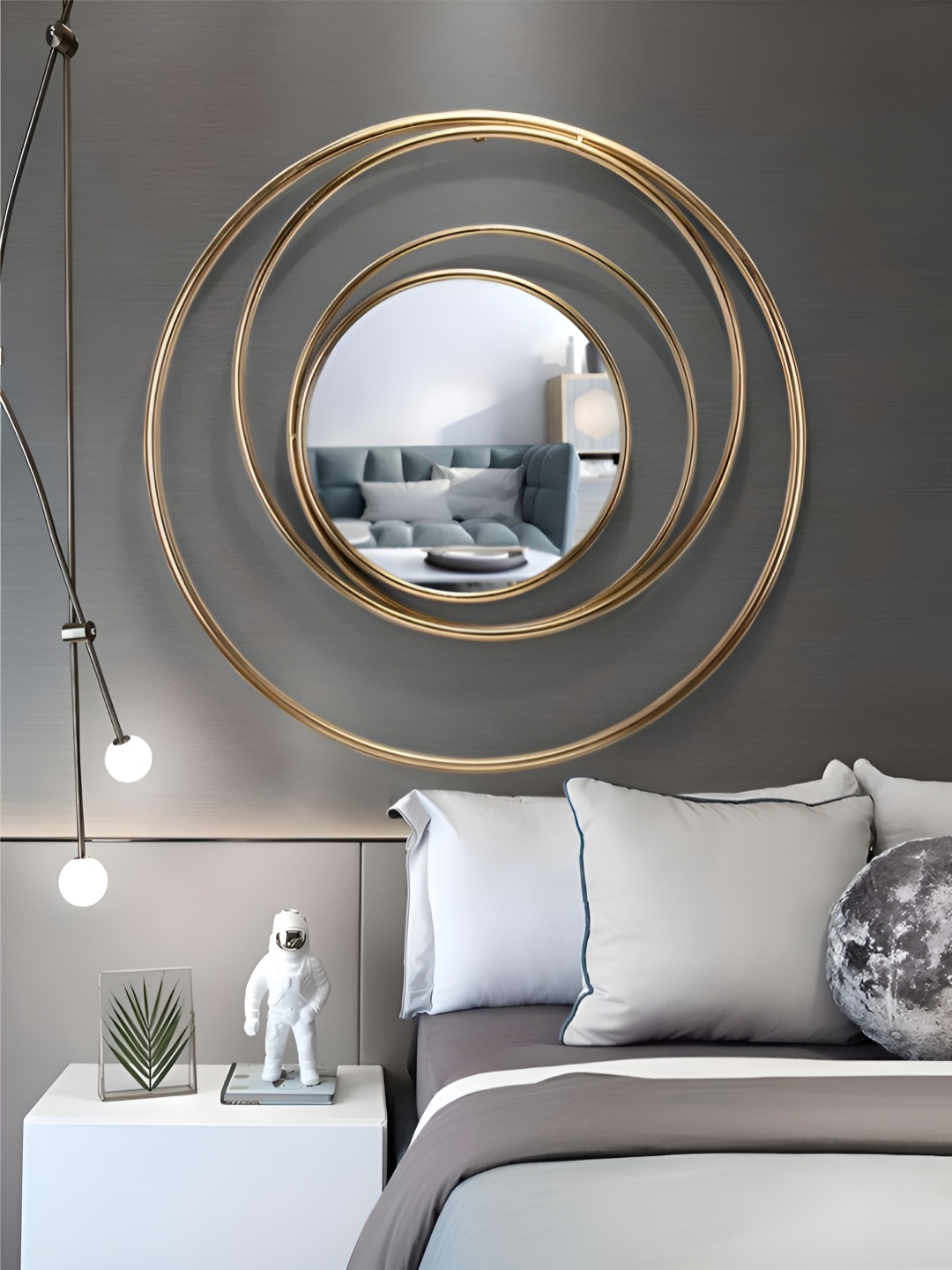 THE HANDMADE FLAIR Gold-Toned Irregular Mirror Wall Decor