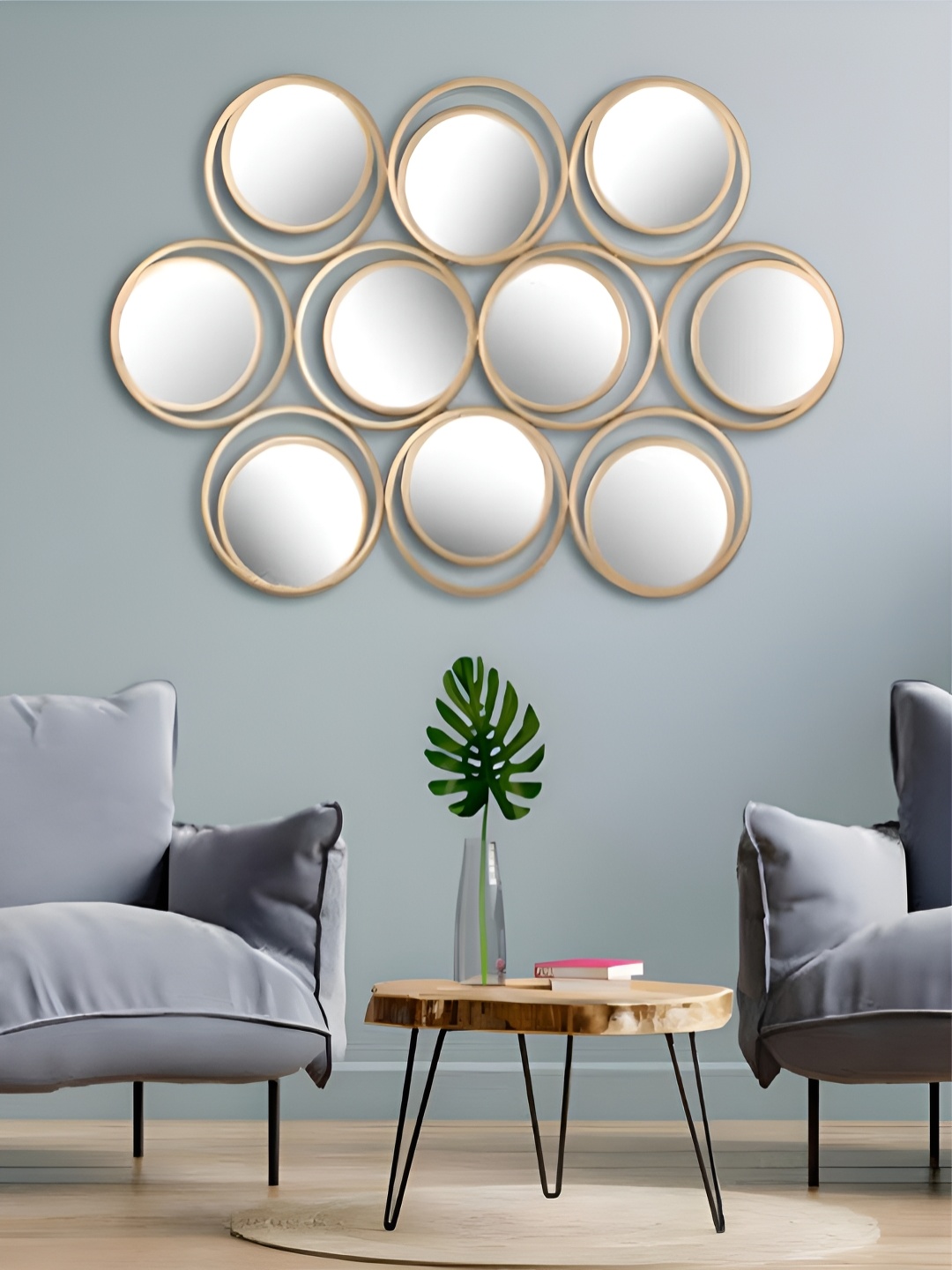 

THE HANDMADE FLAIR Irregular Mirror Wall Decor, Gold