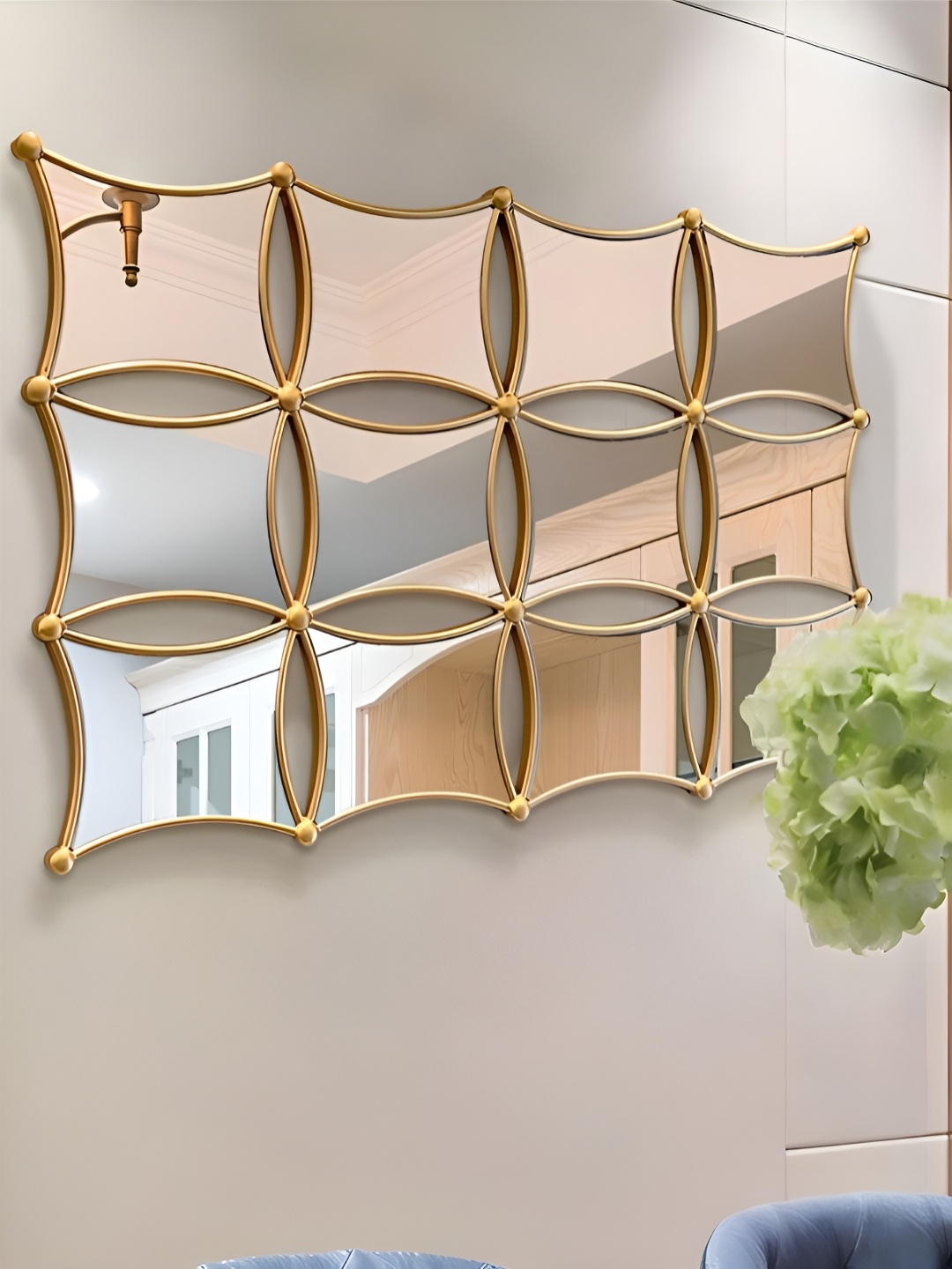 

THE HANDMADE FLAIR GoldToned Irregular Mirror Wall Decor, Gold