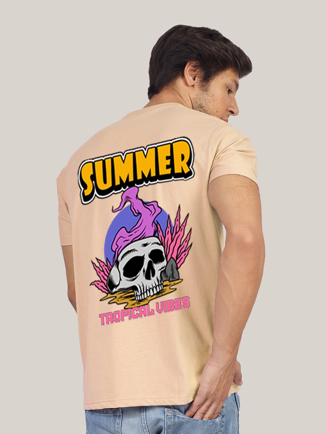 

Greylongg Graphic Printed T-shirt, Beige