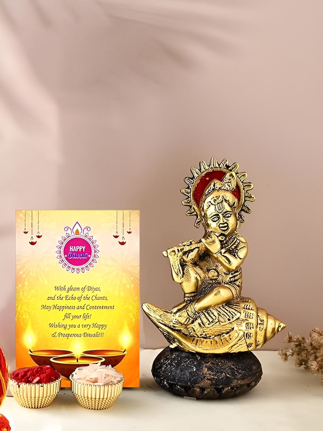 

CraftVatika Gold Toned Brass Religious Idol Decorative Showpiece