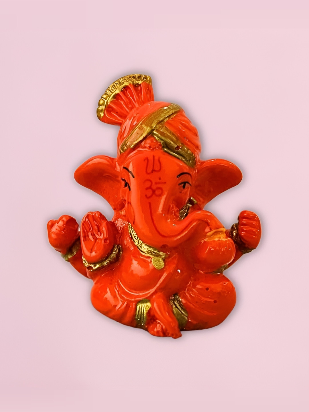 

CraftVatika Gold-Toned & Red Marble Religious Idol Decorative Showpiece