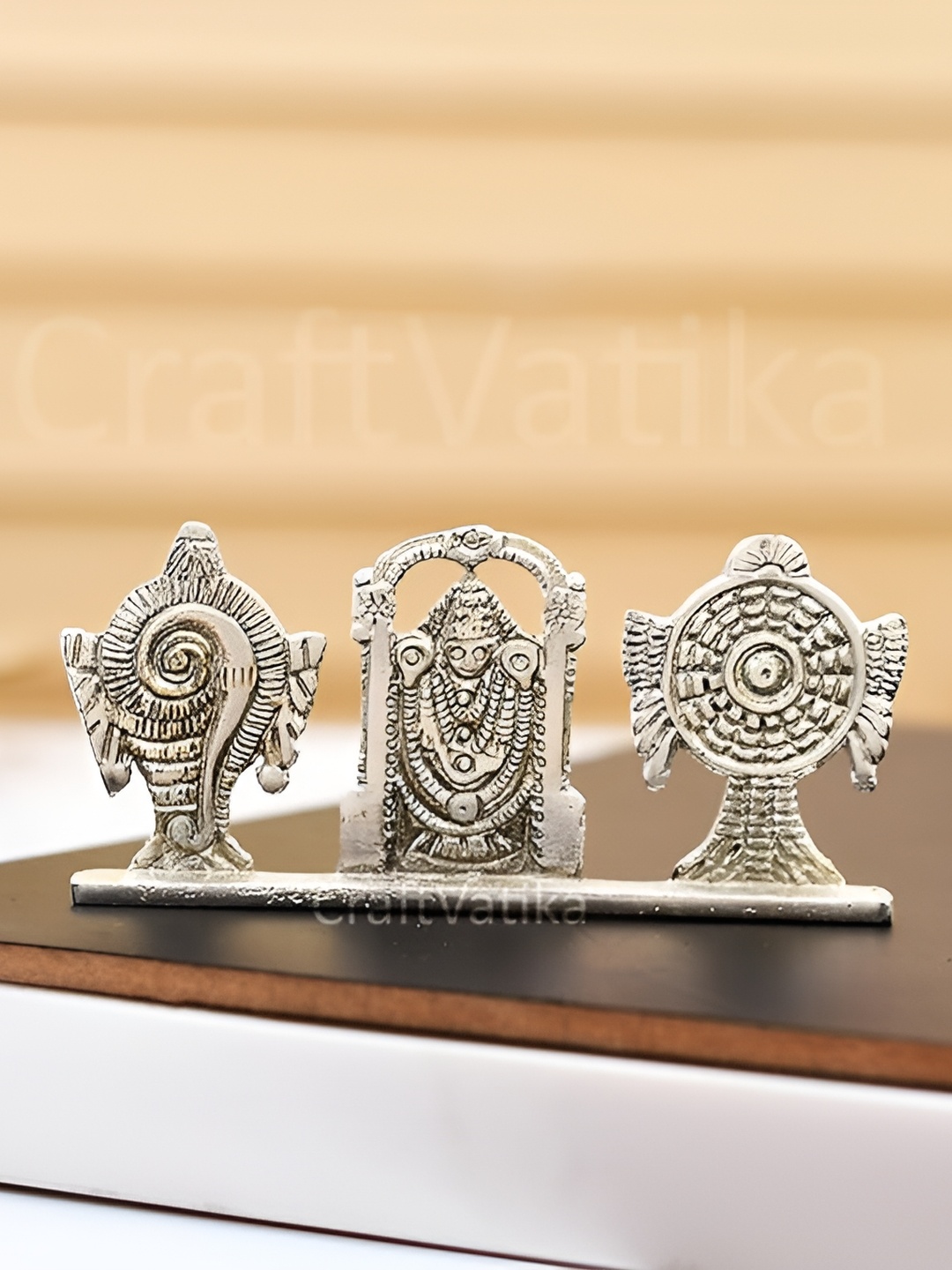 

CraftVatika Silver Toned Metal Religious Idol Decorative Showpiece