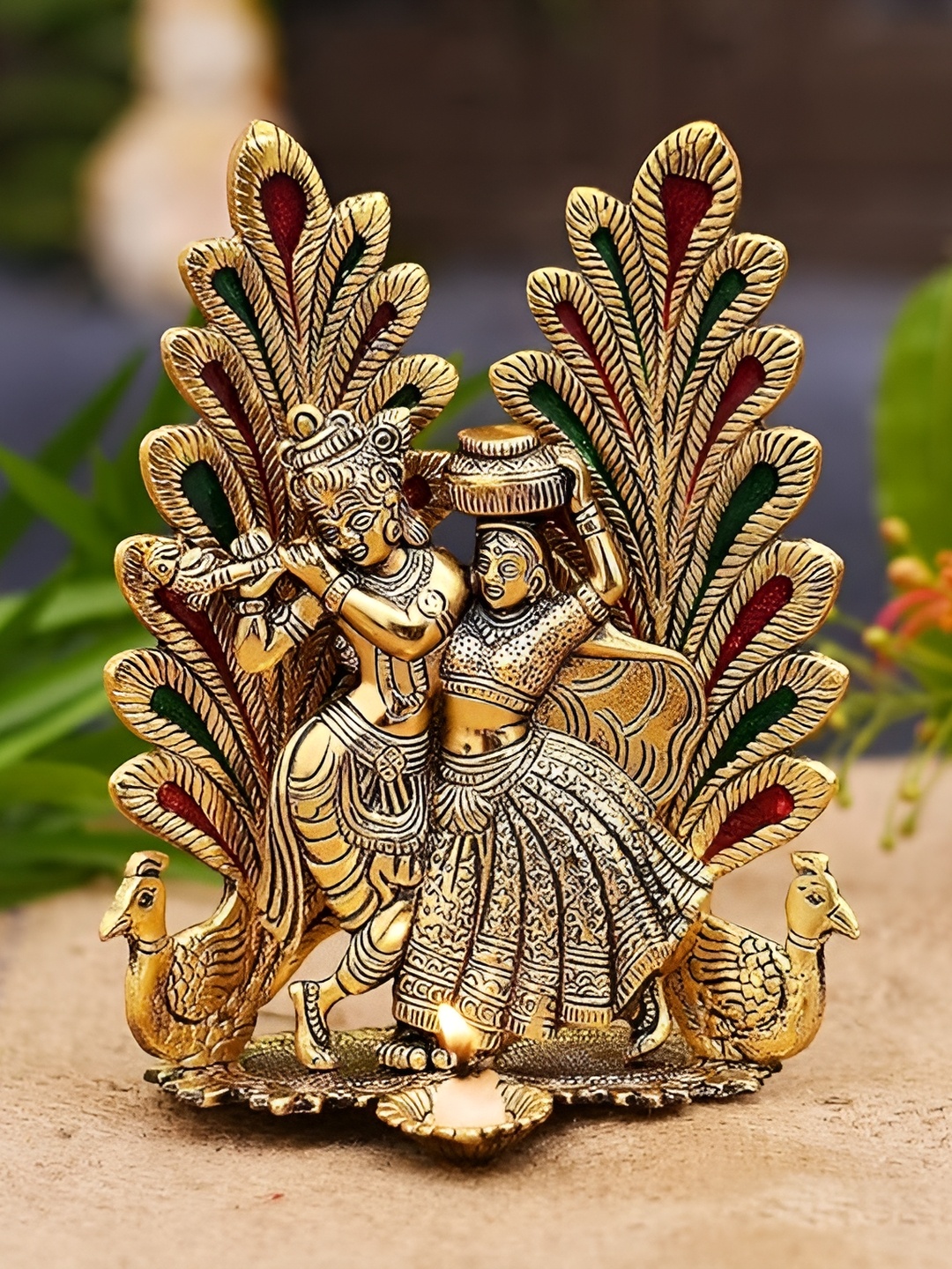 

CraftVatika Gold Toned Brass Religious Idol Decorative Showpiece