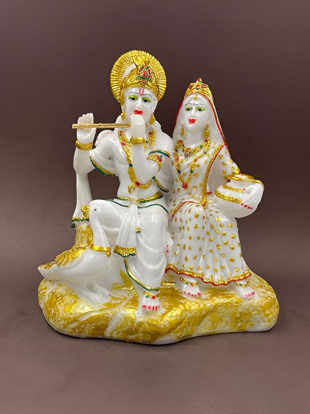 

CraftVatika Gold-Toned & Gold Toned Marble Religious Idol Decorative Showpiece