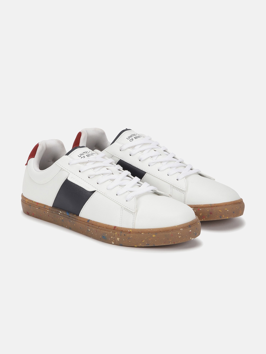 

United Colors of Benetton Men Lightweight Comfort Insole Lace-Up Sneakers, White