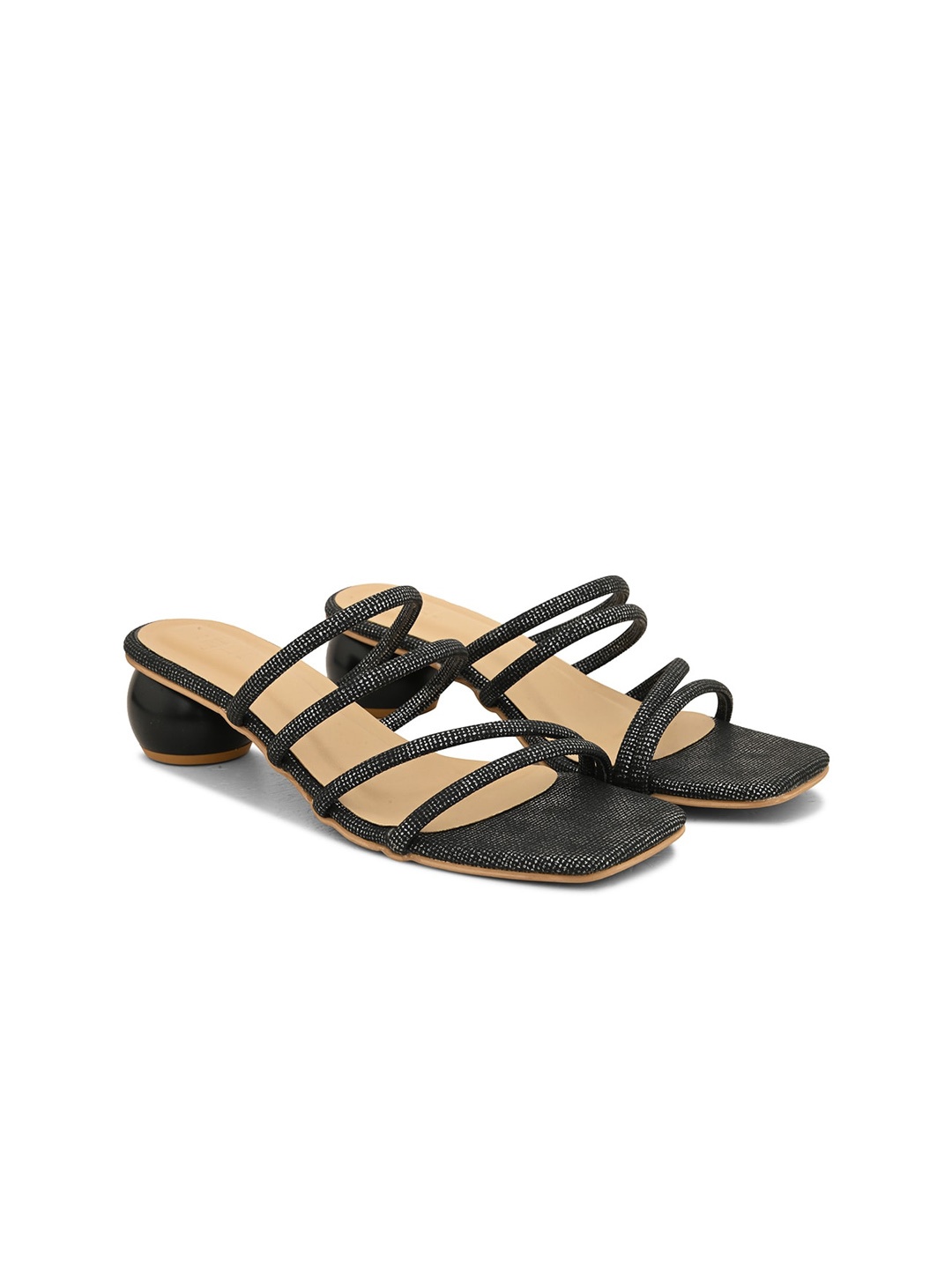 

Hydes N Hues Strappy Block Heels, Black