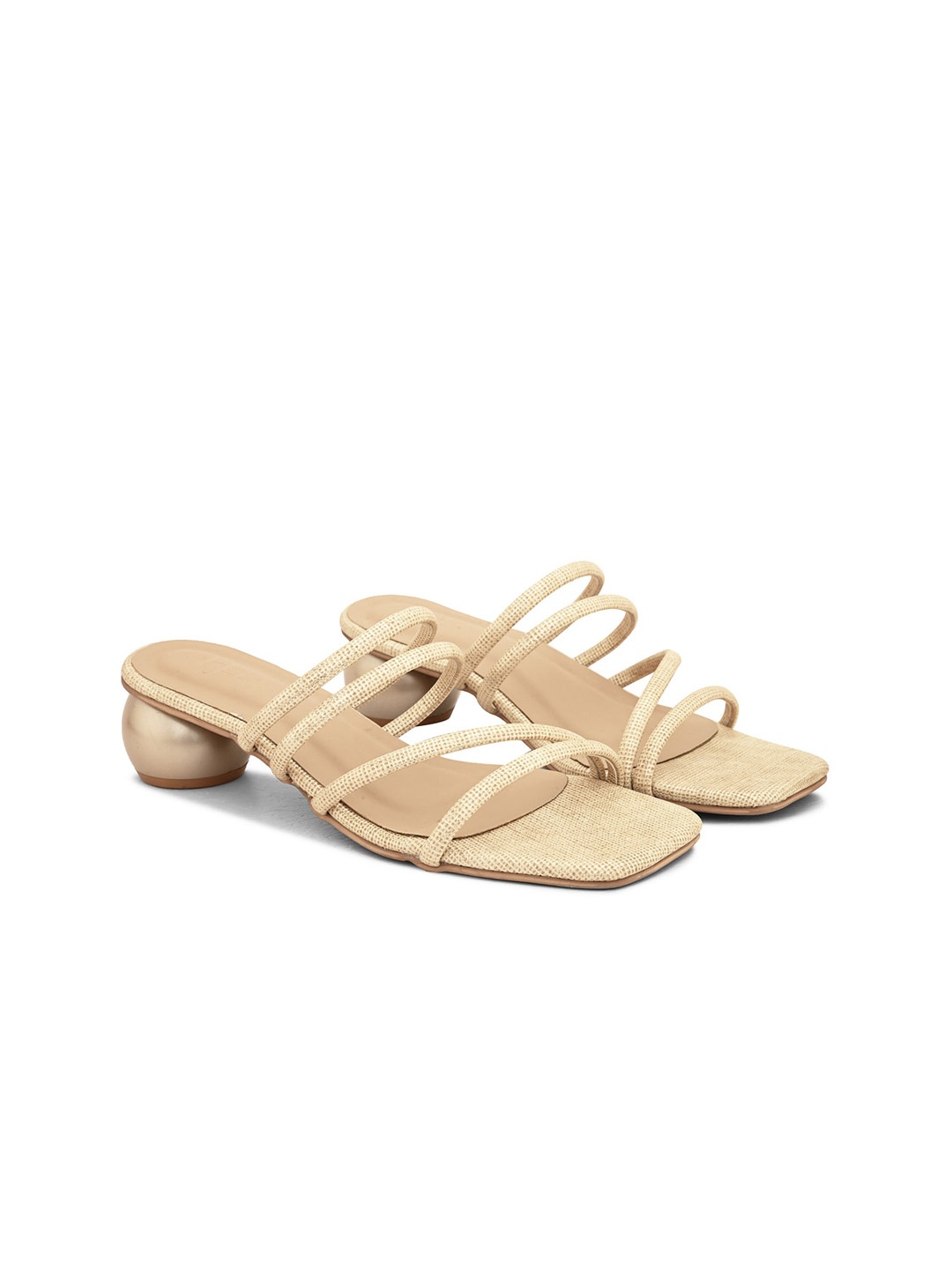 

Hydes N Hues Strappy Block Heels, Beige