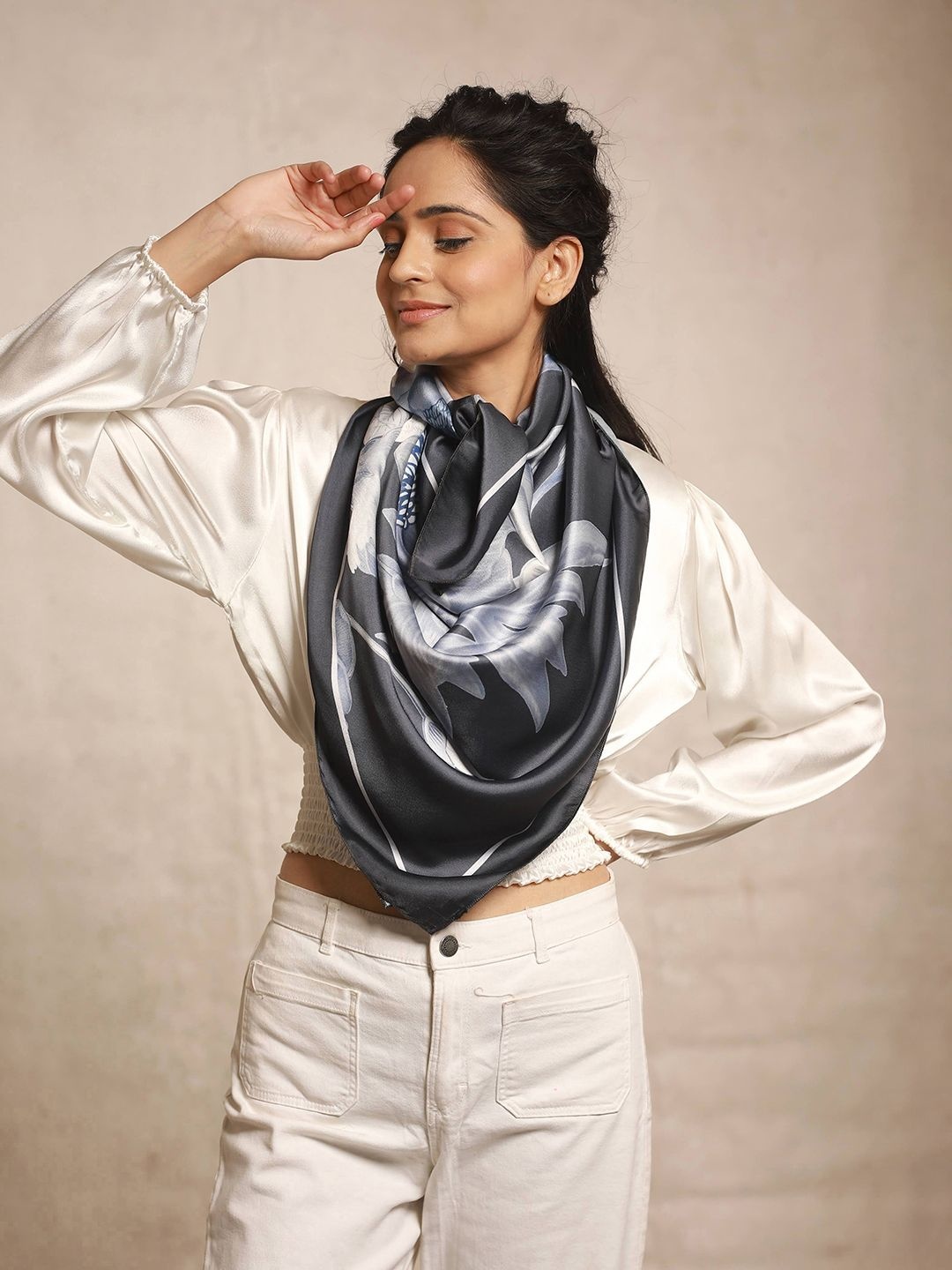 

CrossKulture Women Printed Scarf, Black