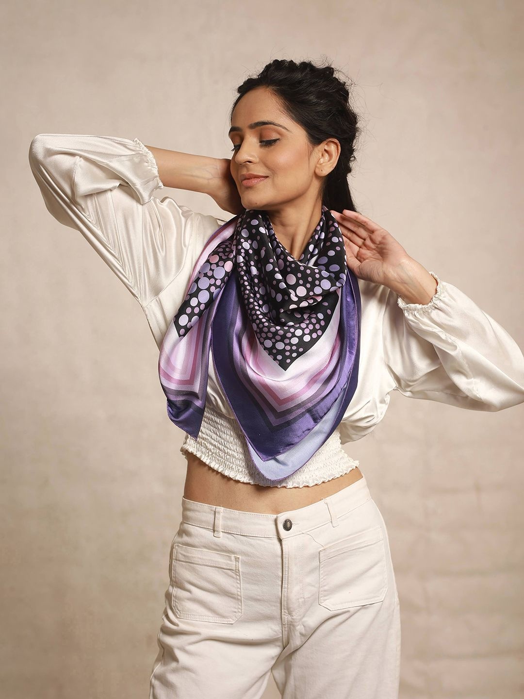 

CrossKulture Women Printed Scarf, Purple