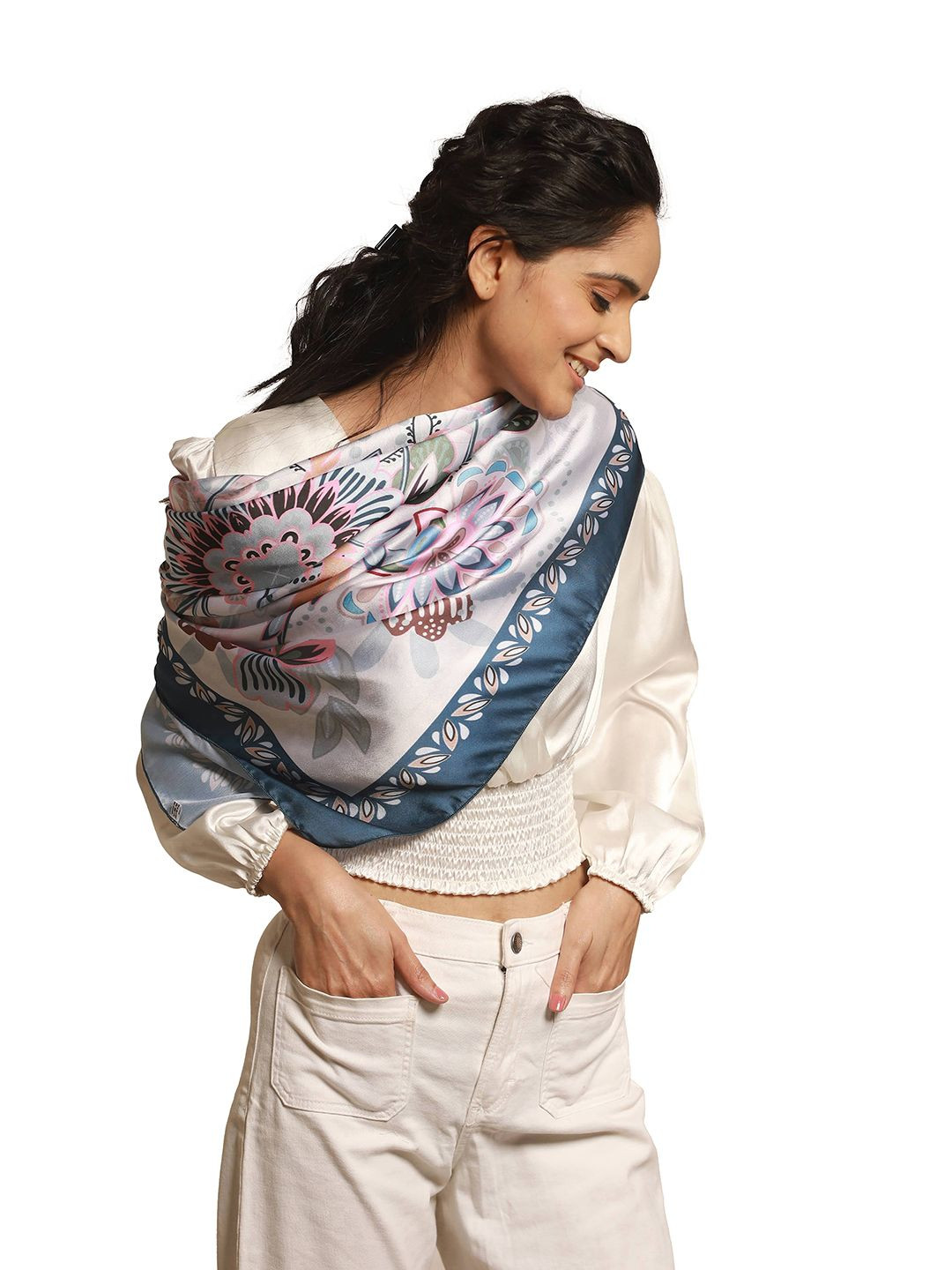 

CrossKulture Women Printed Scarf, White