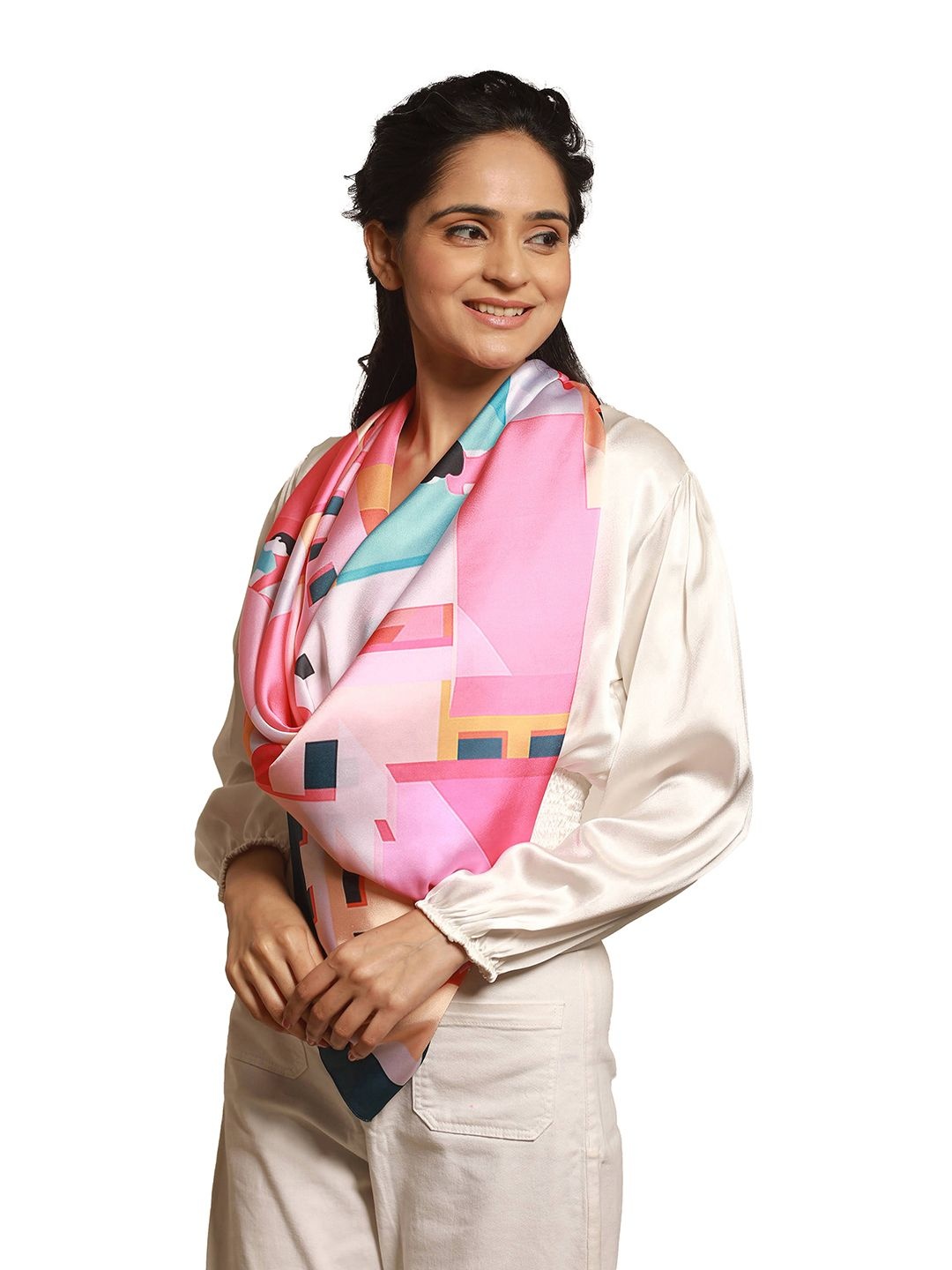 

CrossKulture Women Printed Scarf, Pink